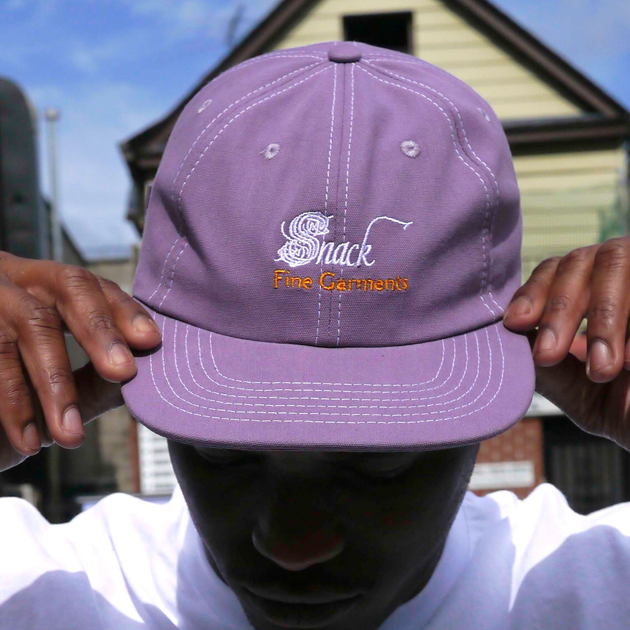 Snack Fine Garments cappello viola canvas 6 pannelli
