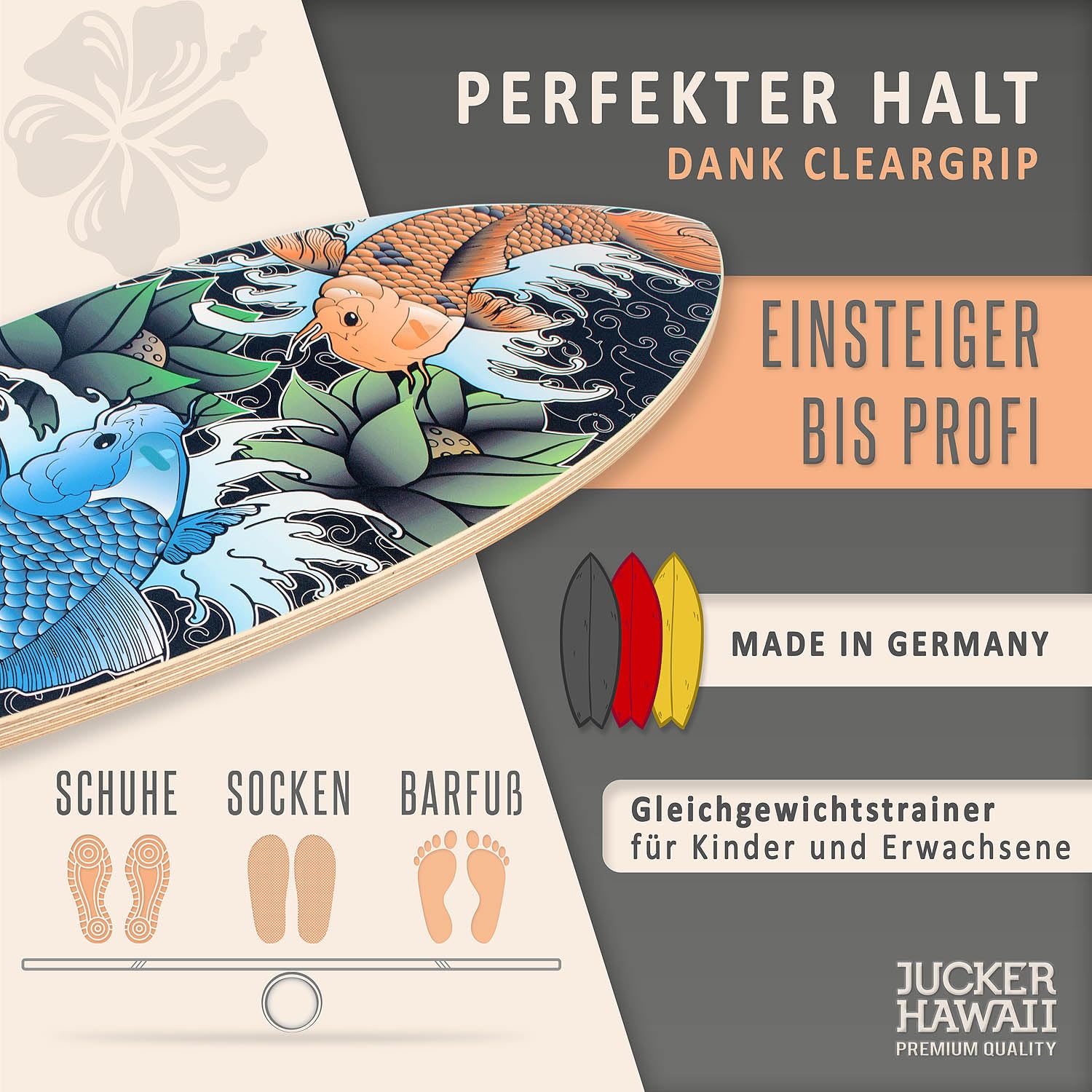 Jucker Hawaii Homerider Skate Aid balance board legno rullo sughero