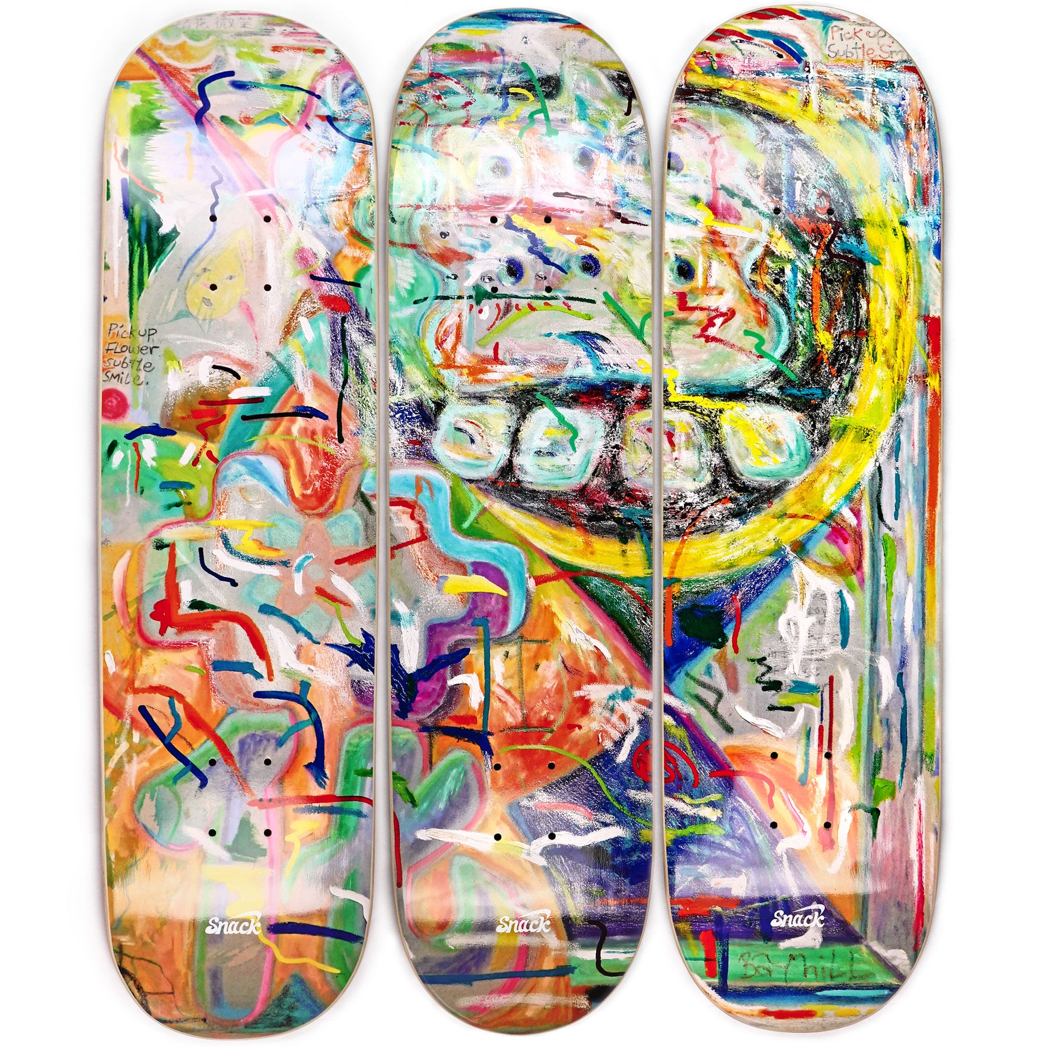 Snack Pick Up Flower set 3 tavole skateboard arte Bay Hill