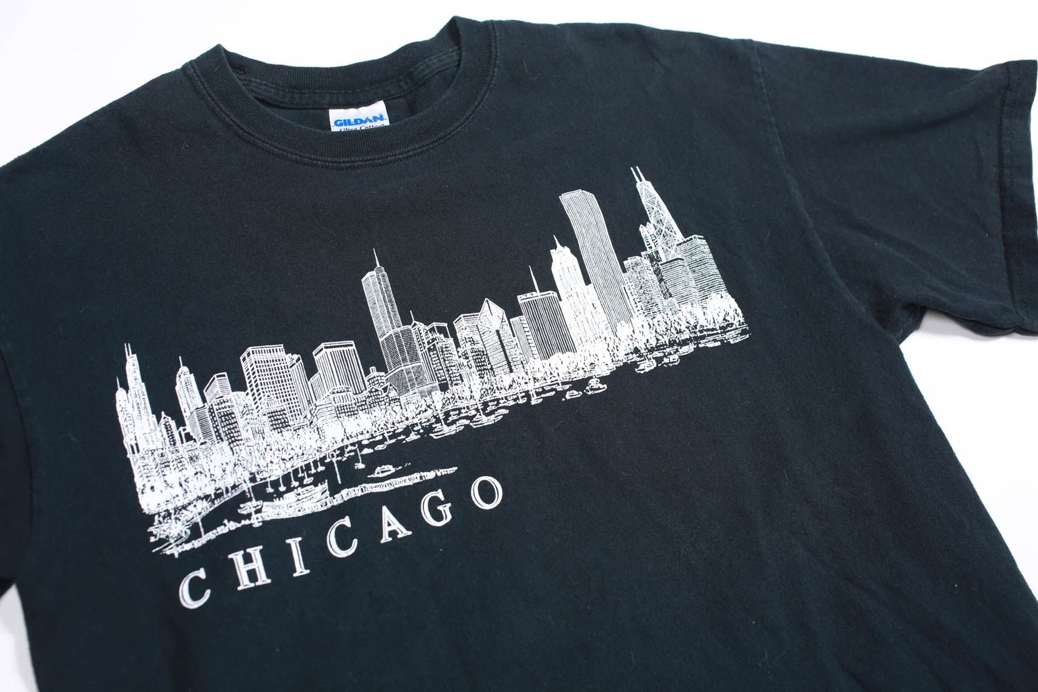 Vintage Chicago Skyline t-shirt nera cotone M