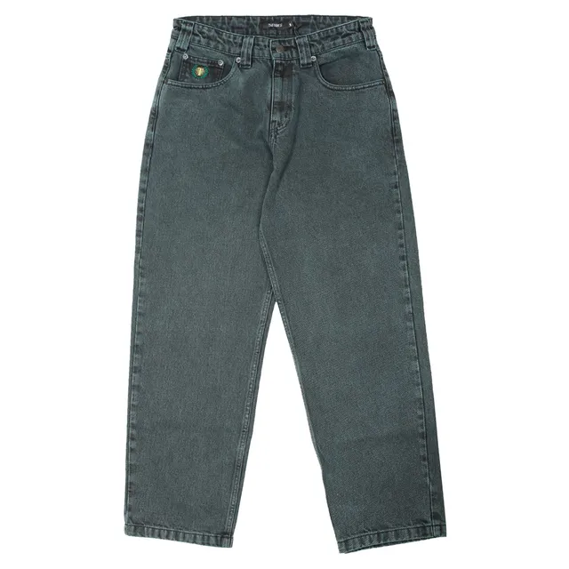 Theories Plaza jeans baggy verde denim cotone 11.5oz