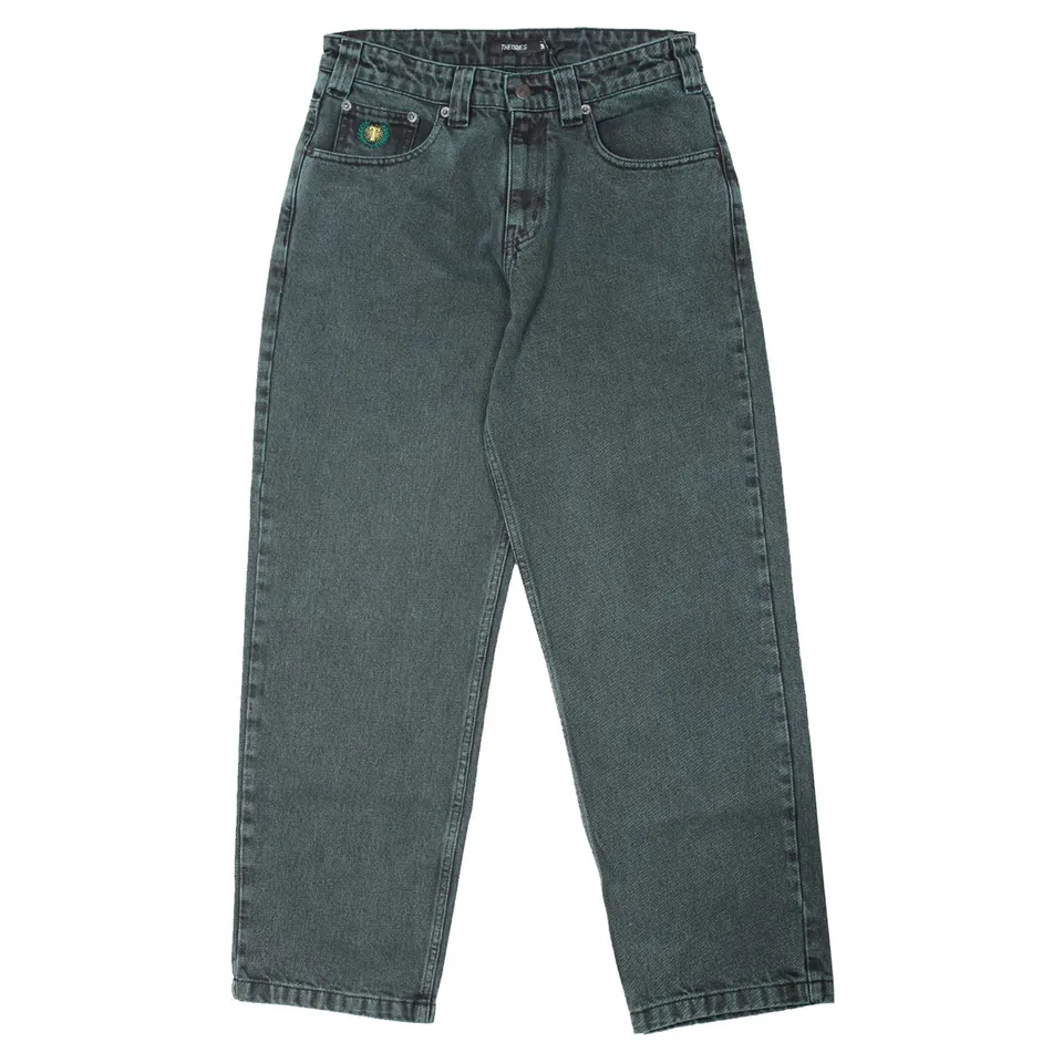 Theories Plaza jeans baggy verde denim cotone 11.5oz