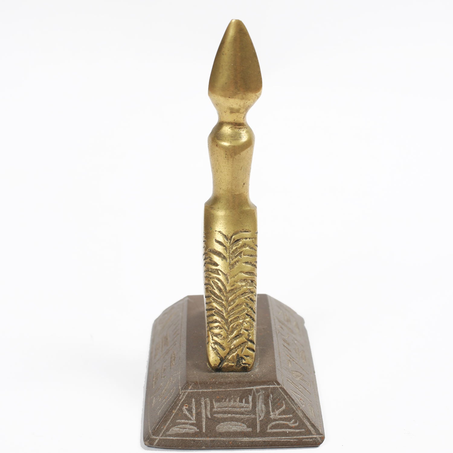 Horus statuetta vintage ottone 15 cm base pietra