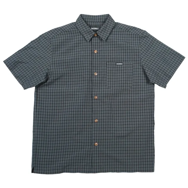 Theories Avignon camicia flanella uomo M cotone azzurra