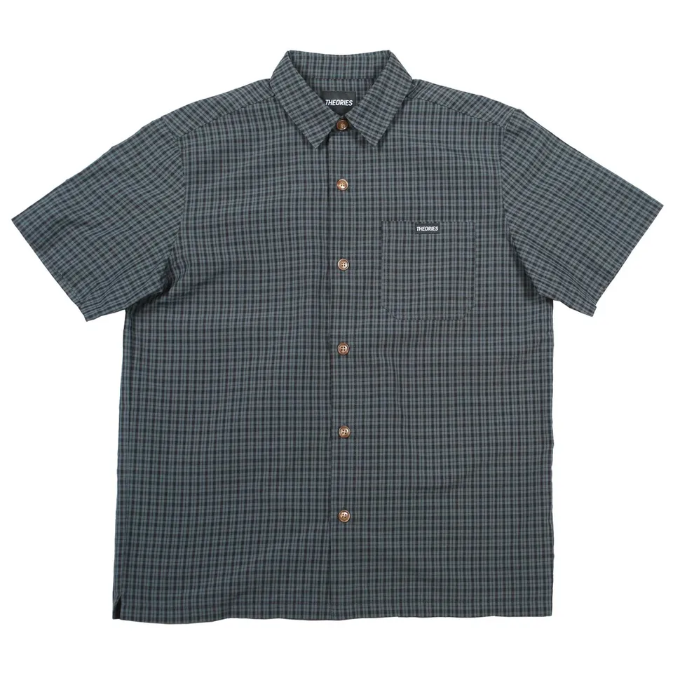 Theories Avignon camicia flanella uomo M cotone azzurra