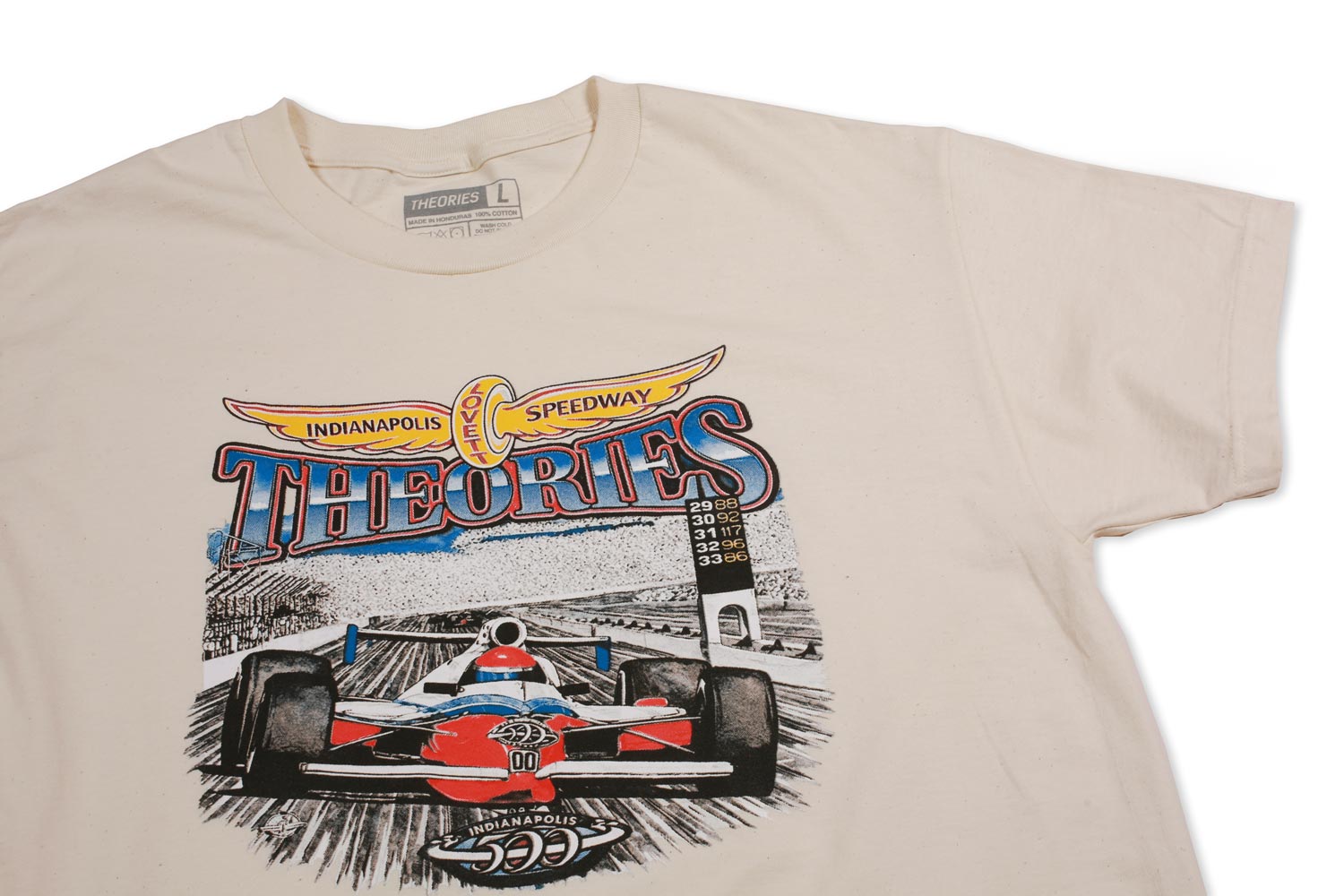 Theories Speedway t-shirt crema cotone pesante