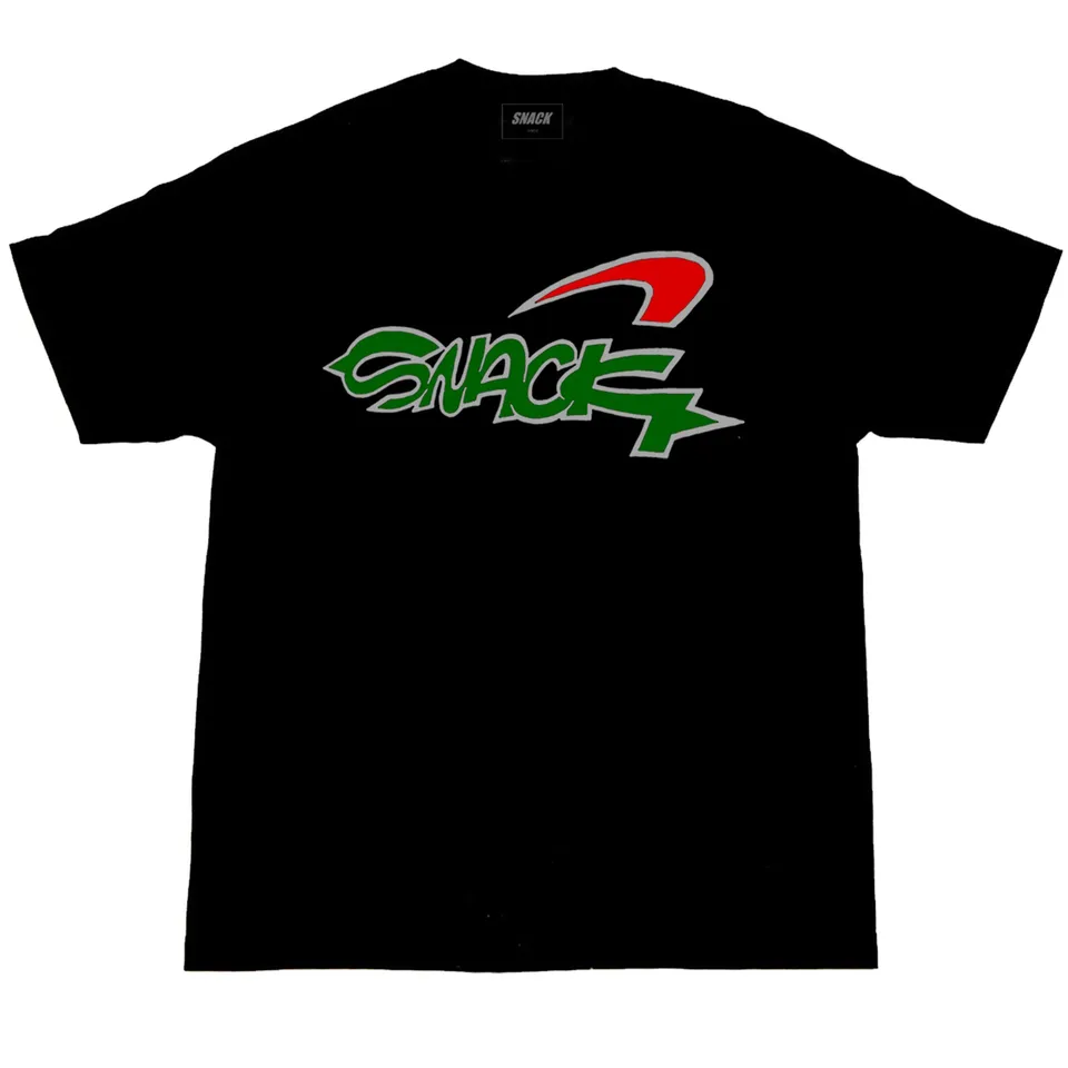 Snack Skateboarding Stroke t-shirt nera cotone