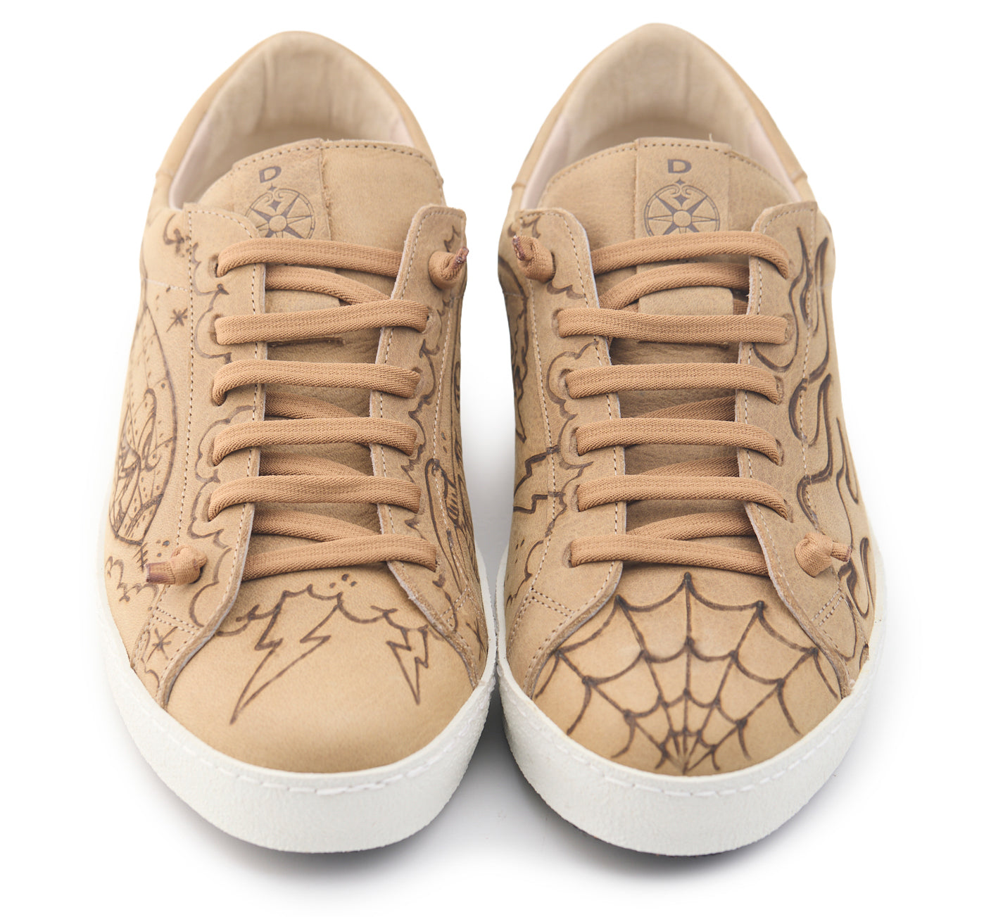 AC Longboards Biko Bomb sneakers pelle marrone tattoo