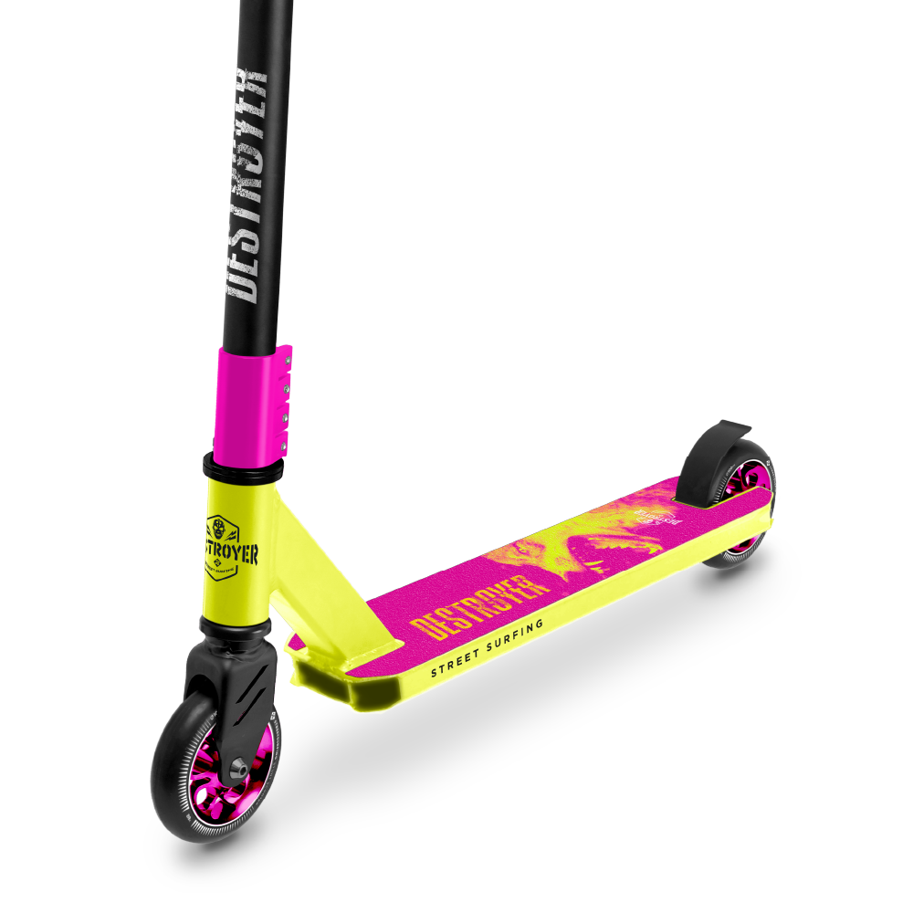 Street Surfing Destroyer Mad Wolf monopattino stunt giallo 100 mm