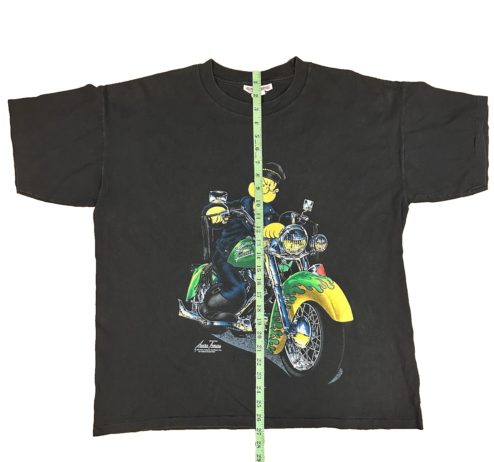Popeye Motorcycle Single Stitch maglietta vintage nera XL