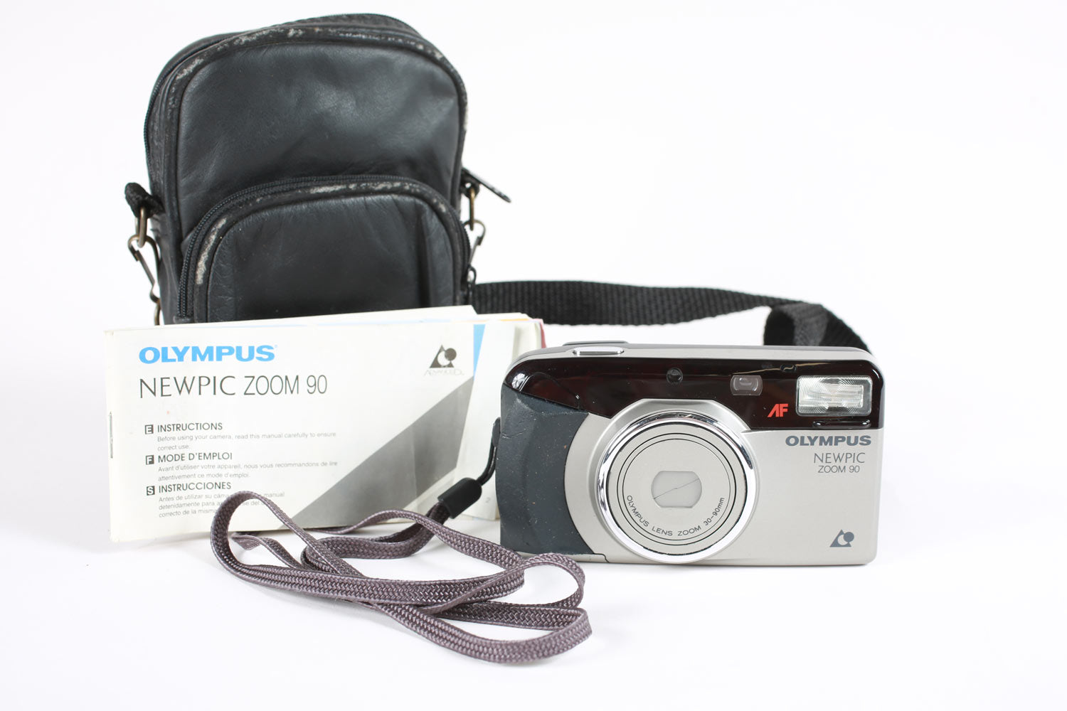 Olympus Newpic Zoom 90 Fotocamera APS Nera con Borsa