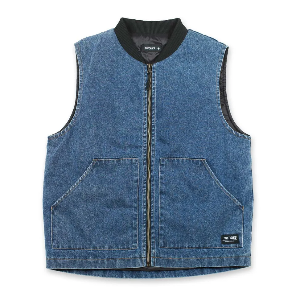 Theories Dakota gilet denim cotone tasche zip
