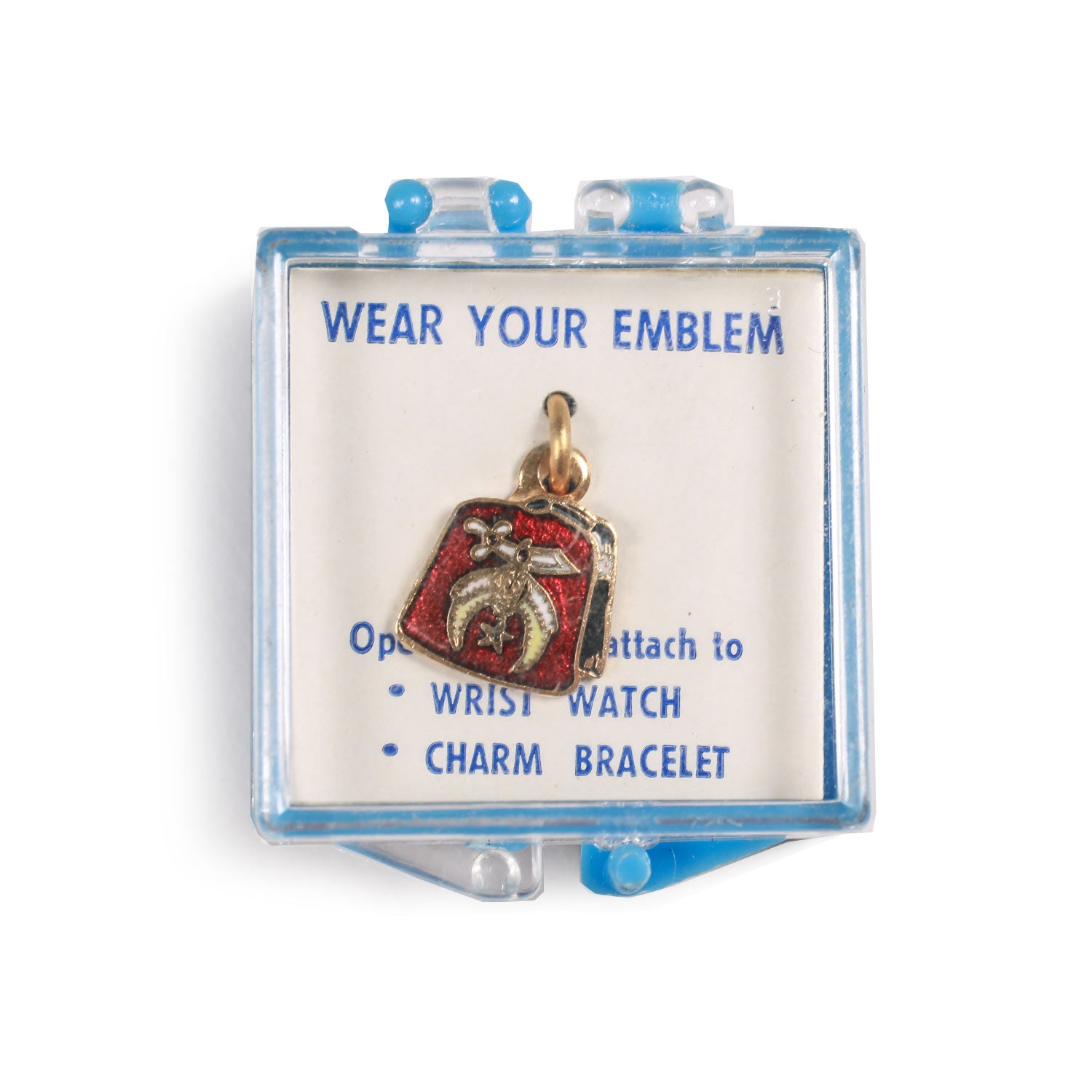 Shriners Fez charm ciondolo smalto vintage per bracciale sottile