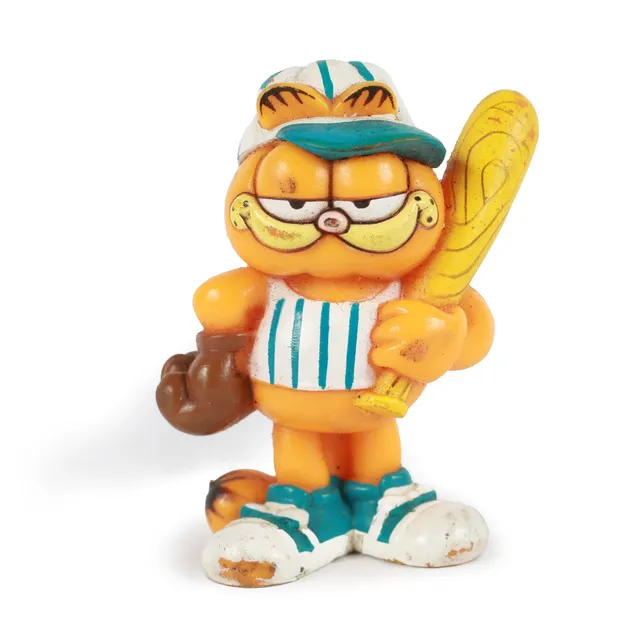 Garfield Baseball statuetta gomma vintage 1978
