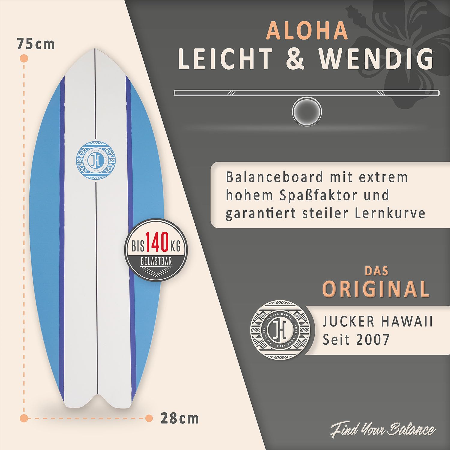 Jucker Hawaii Homerider Aloha Balance Board Sughero