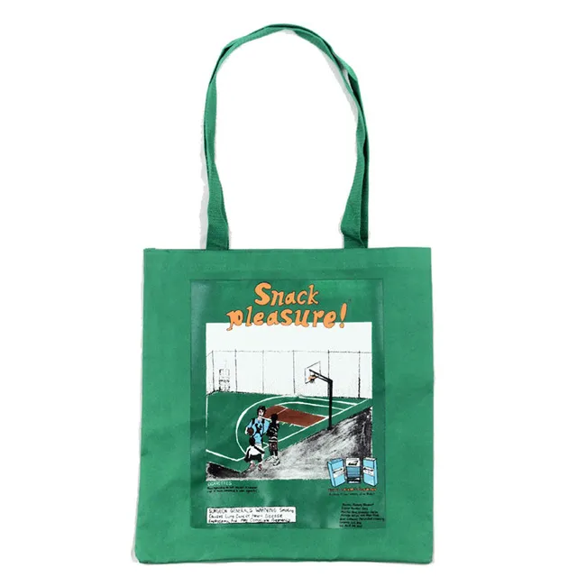 Snack Pleasure Tote borsa cotone con stampa