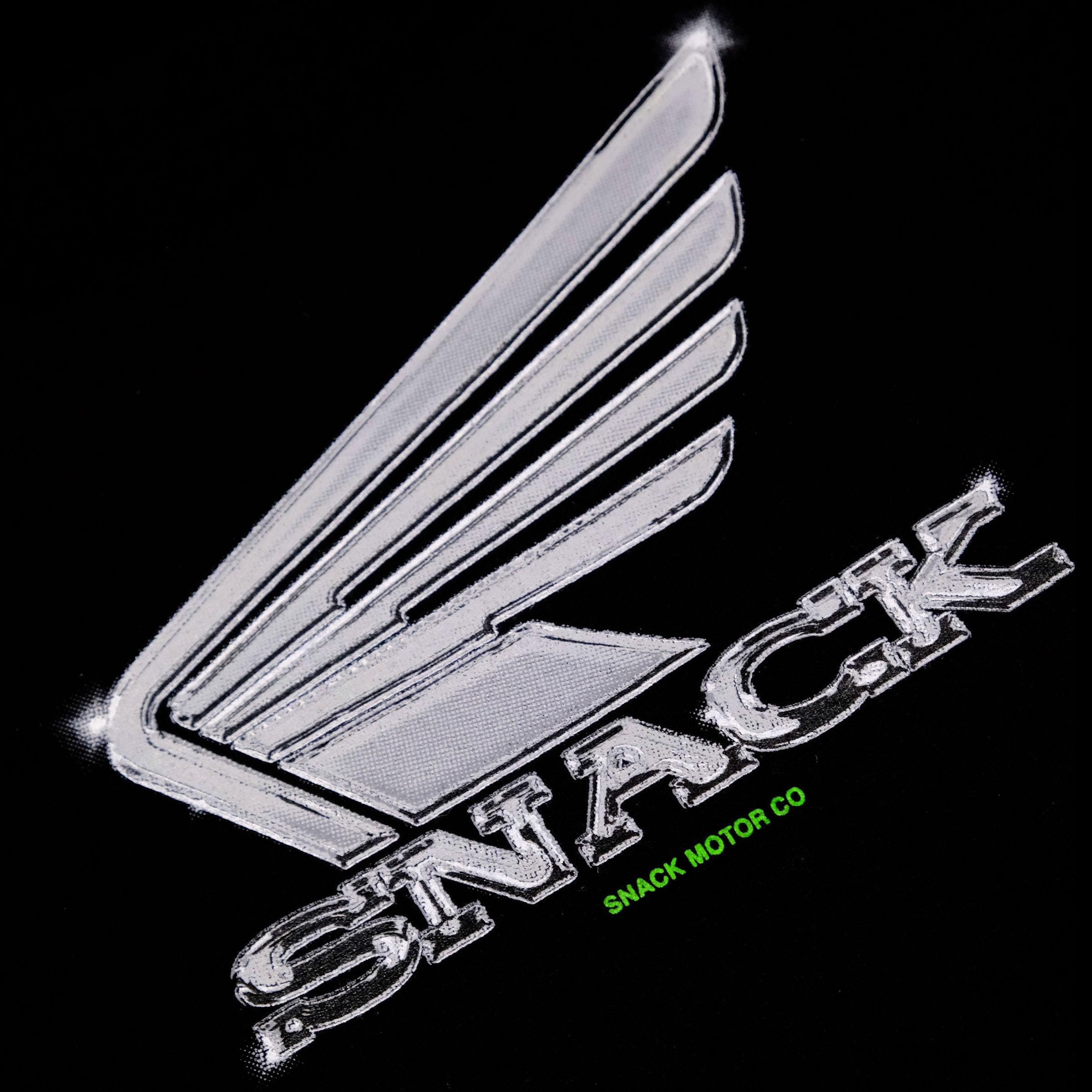 Snack Chrome Wings Tee maglietta nera in cotone