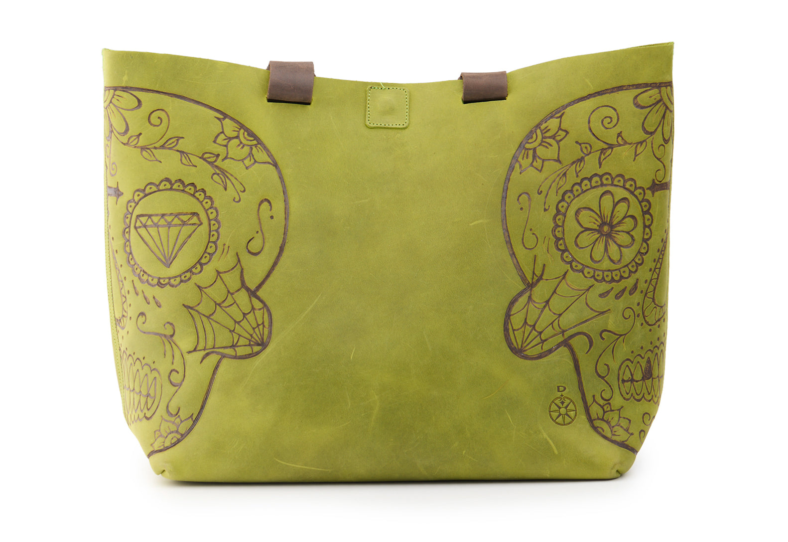 AC Longboards Acid Green Mexican Skull borsa pelle