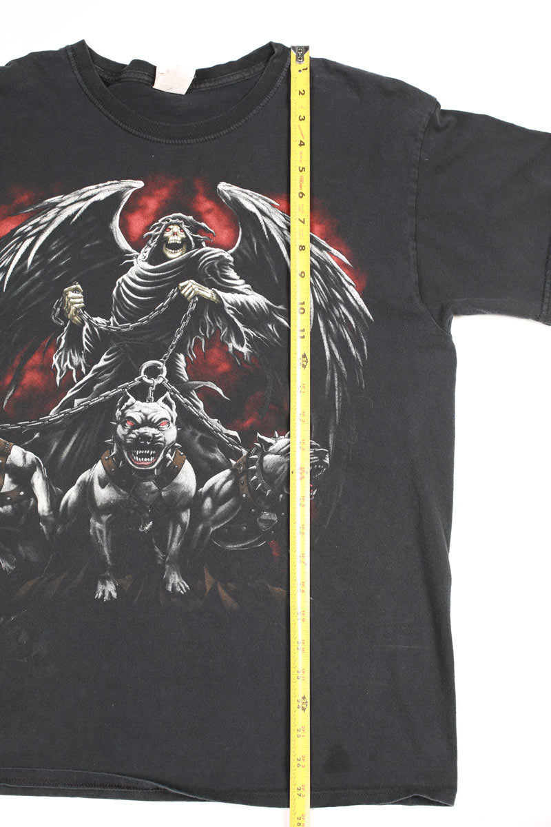 Grim Reaper Hell Hounds maglietta nera L vintage