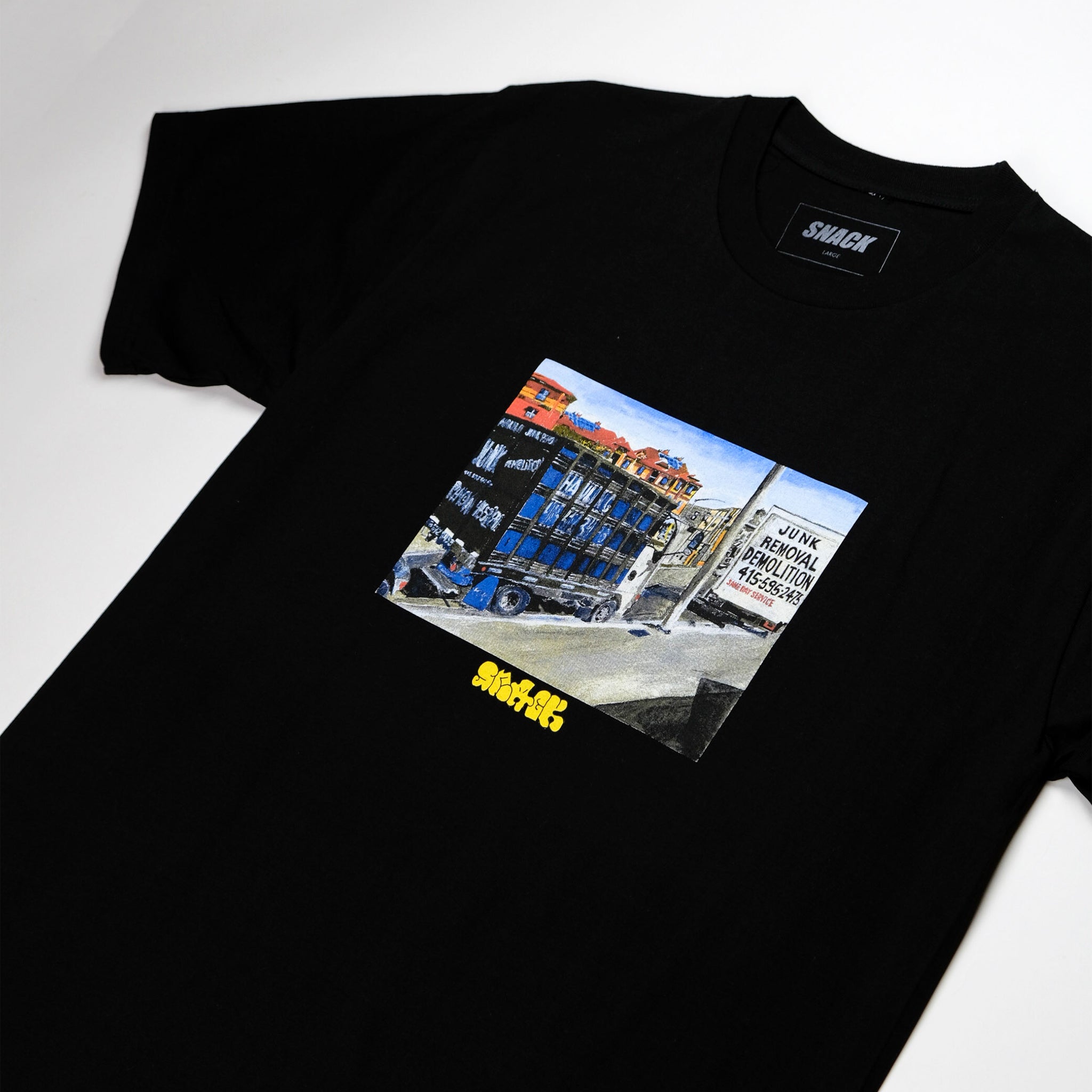 Snack Junk Removal t-shirt cotone nera