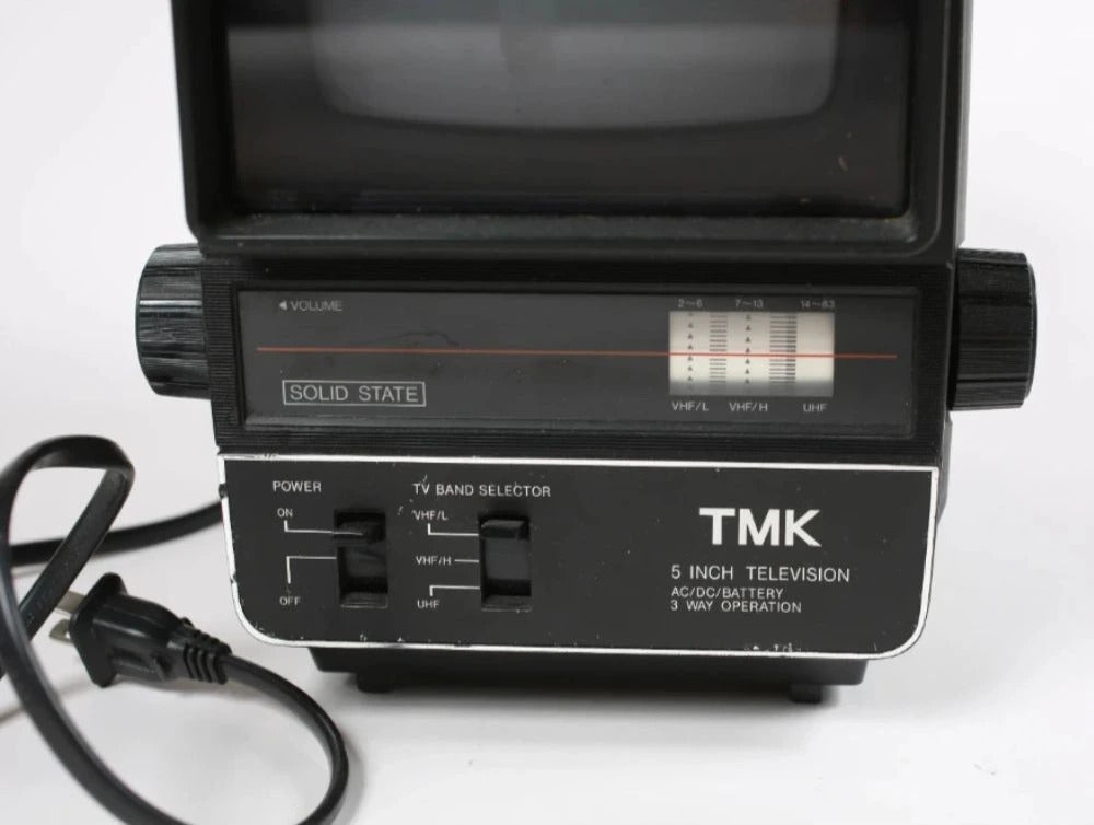 TMK 5'' TV mini CRT bianco e nero funzionante