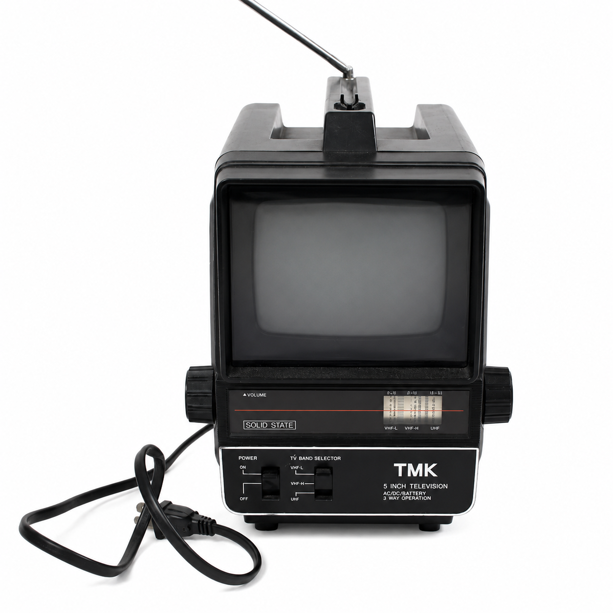 TMK 5'' TV mini CRT bianco e nero funzionante
