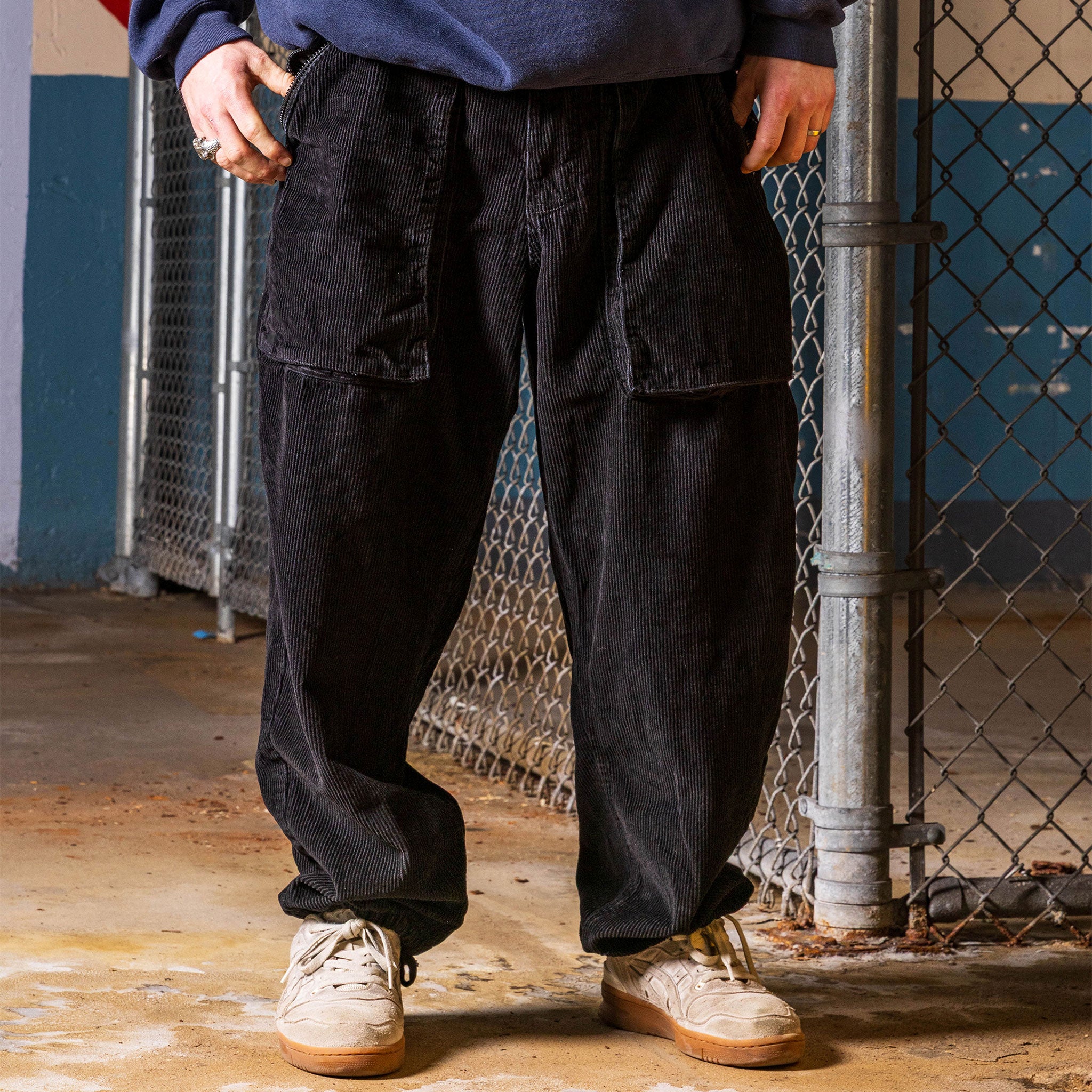 Snack Mic Check pantaloni skate velluto nero 30