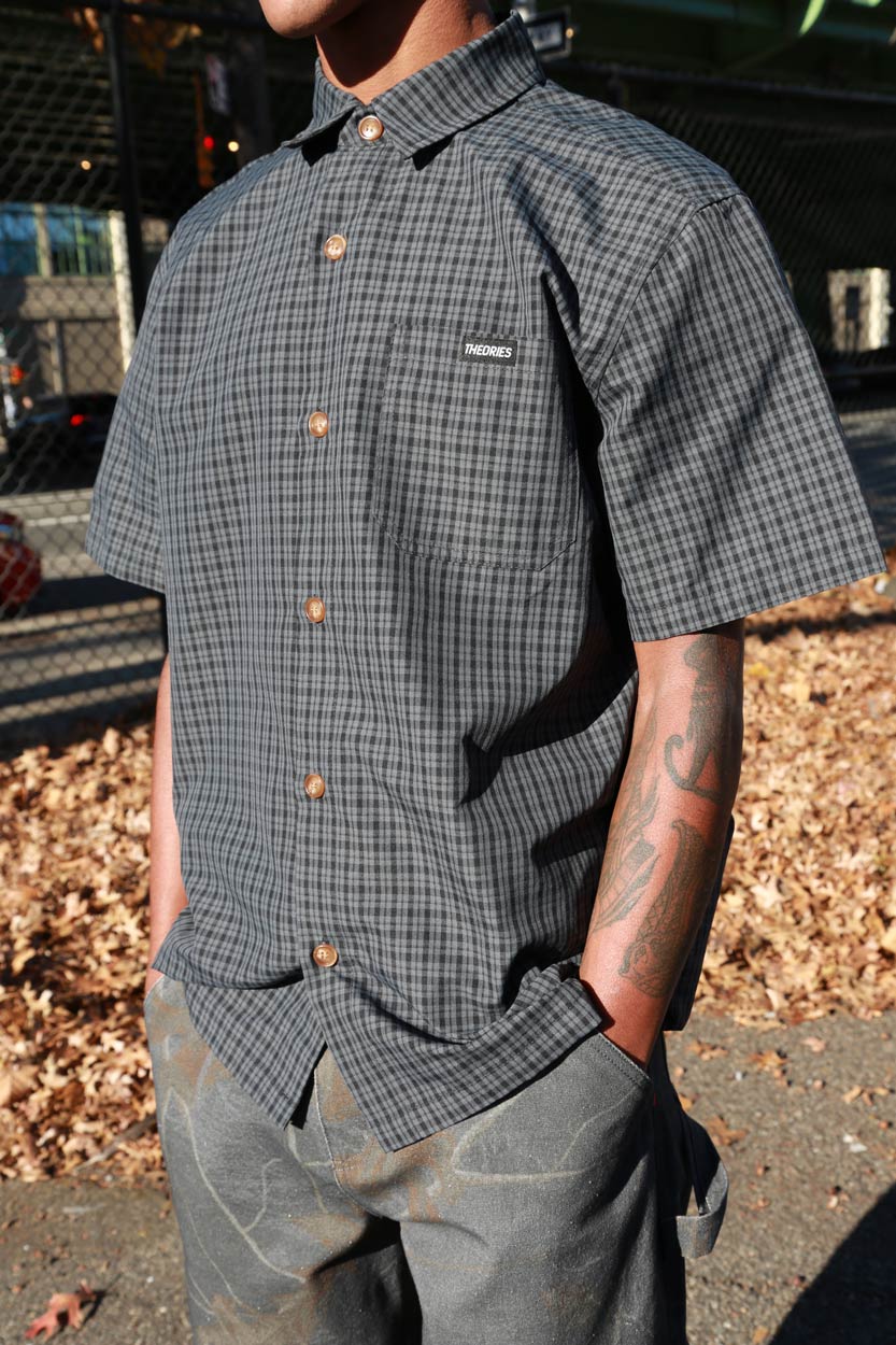 Theories Avignon camicia flanella uomo M cotone azzurra