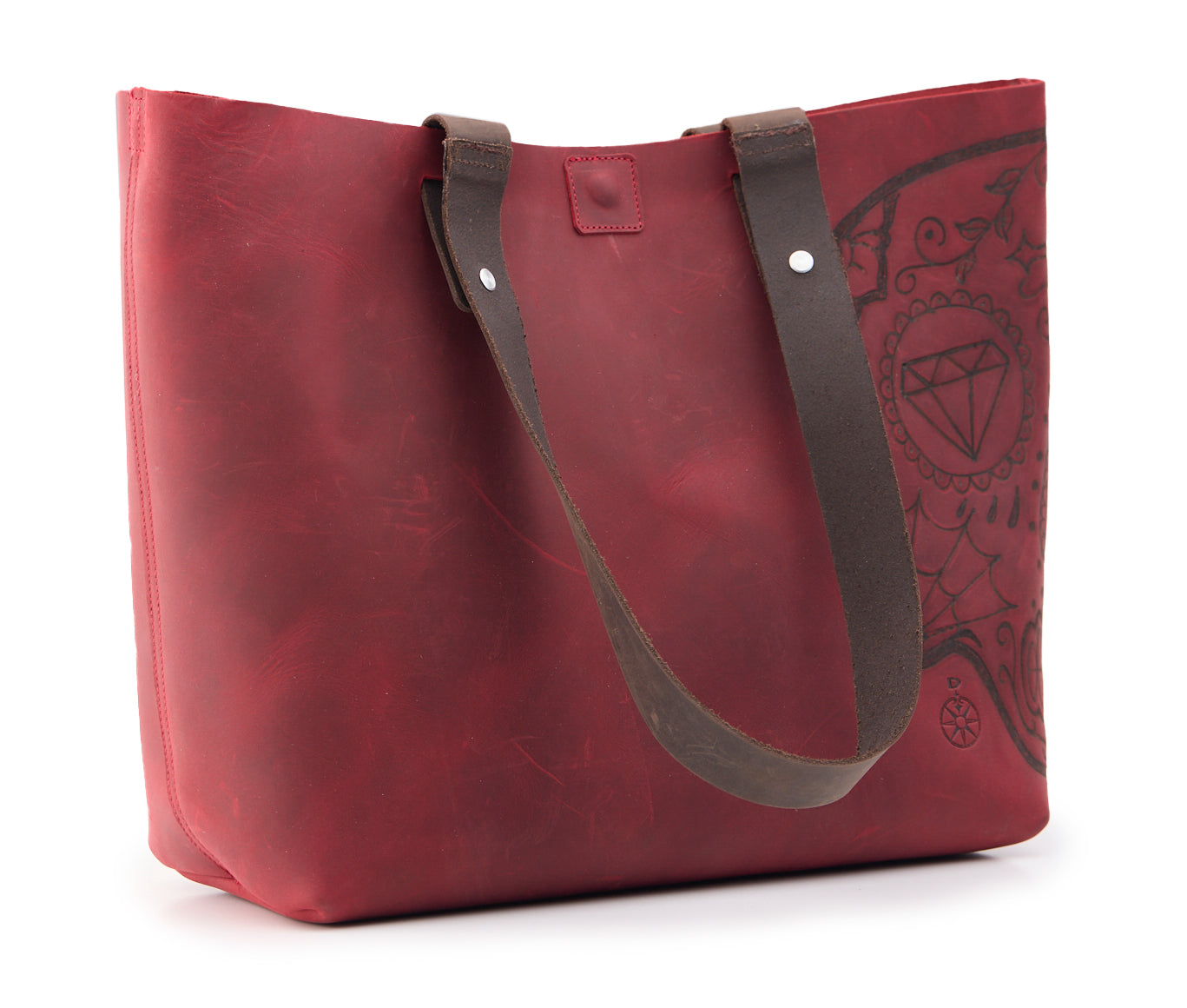 AC Longboards Red Mexican Skull borsa pelle rossa