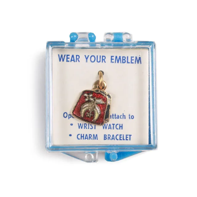 Shriners Fez charm ciondolo smalto vintage per bracciale sottile