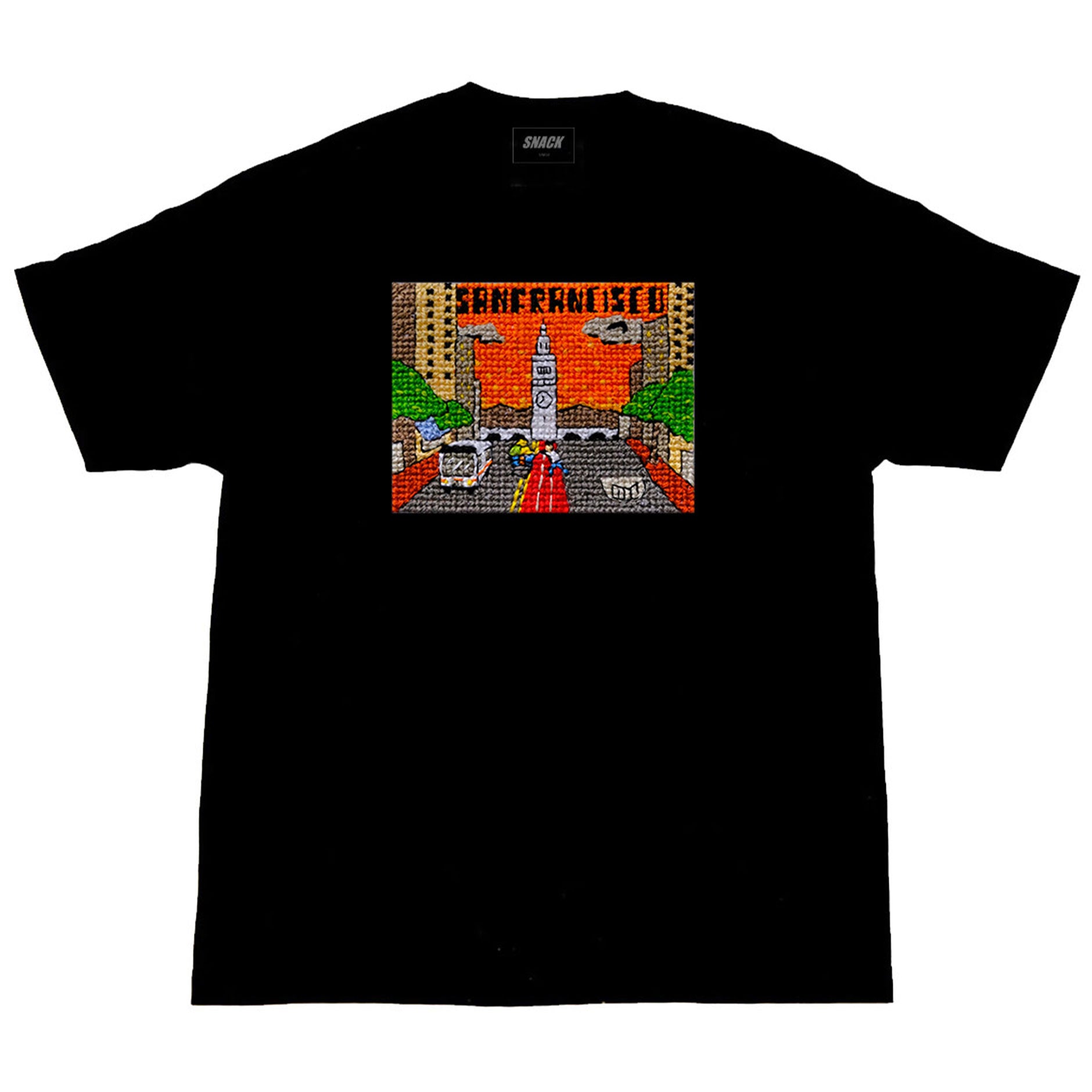 Snack Skateboarding S.F. Postcard t-shirt nera cotone