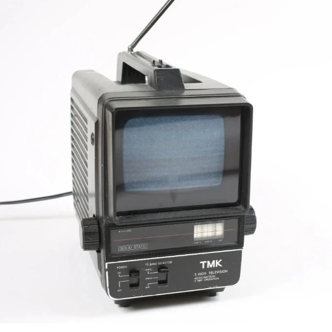 TMK 5'' TV mini CRT bianco e nero funzionante