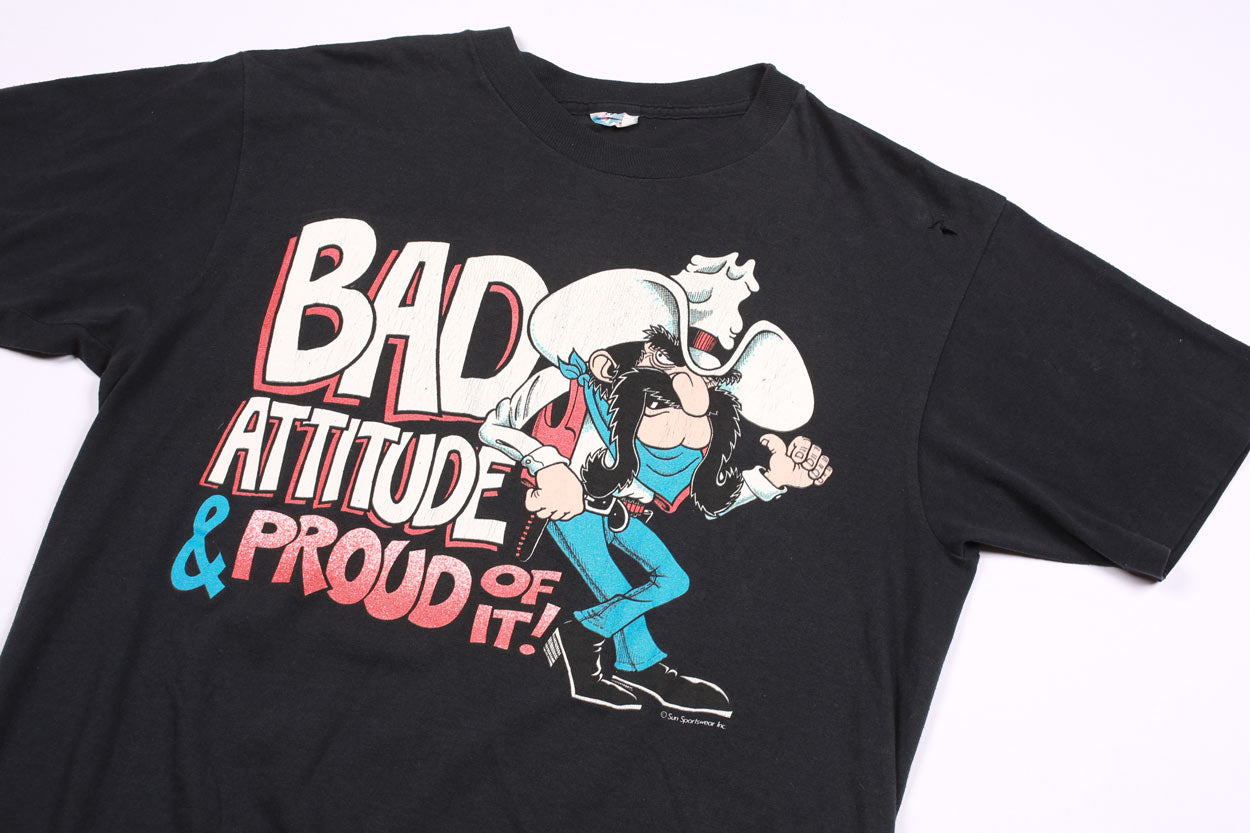 Cowboy Bad Attitude maglietta vintage nera M cotone