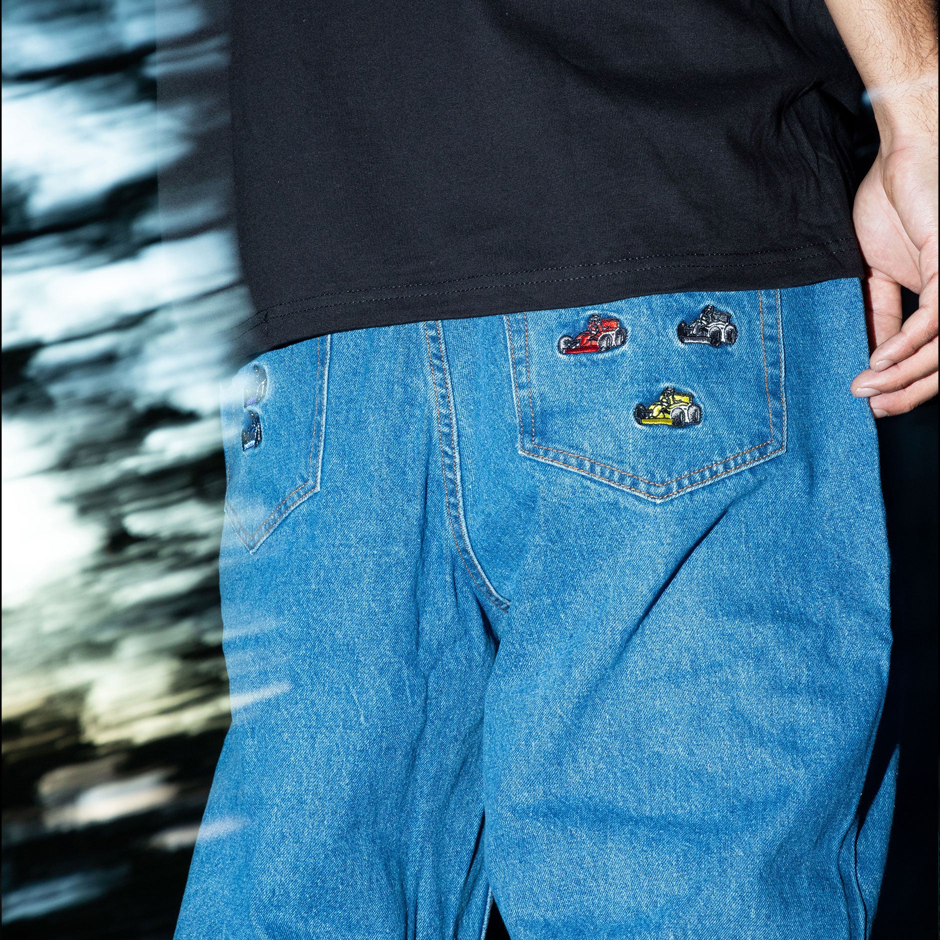 Snack Pole Position Jeans pantaloni denim 28 baggy