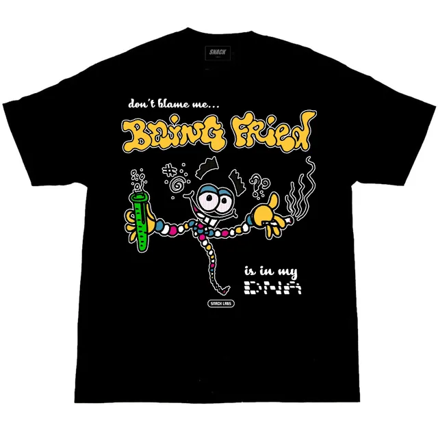Snack DNA t-shirt nera cotone
