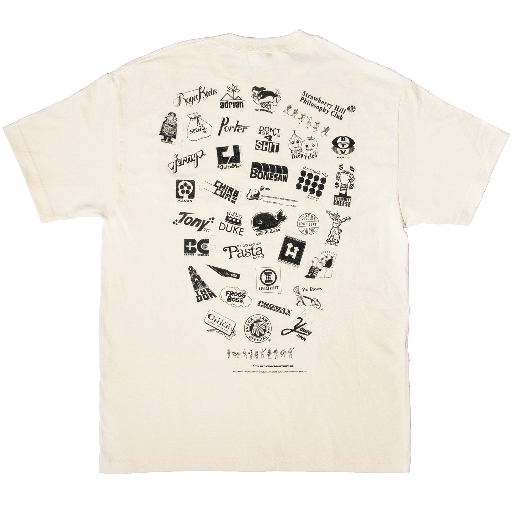 Snack Skateboarding Jamaica Official t-shirt cotone crema