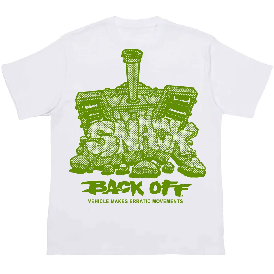 Snack Back Off t-shirt bianca cotone