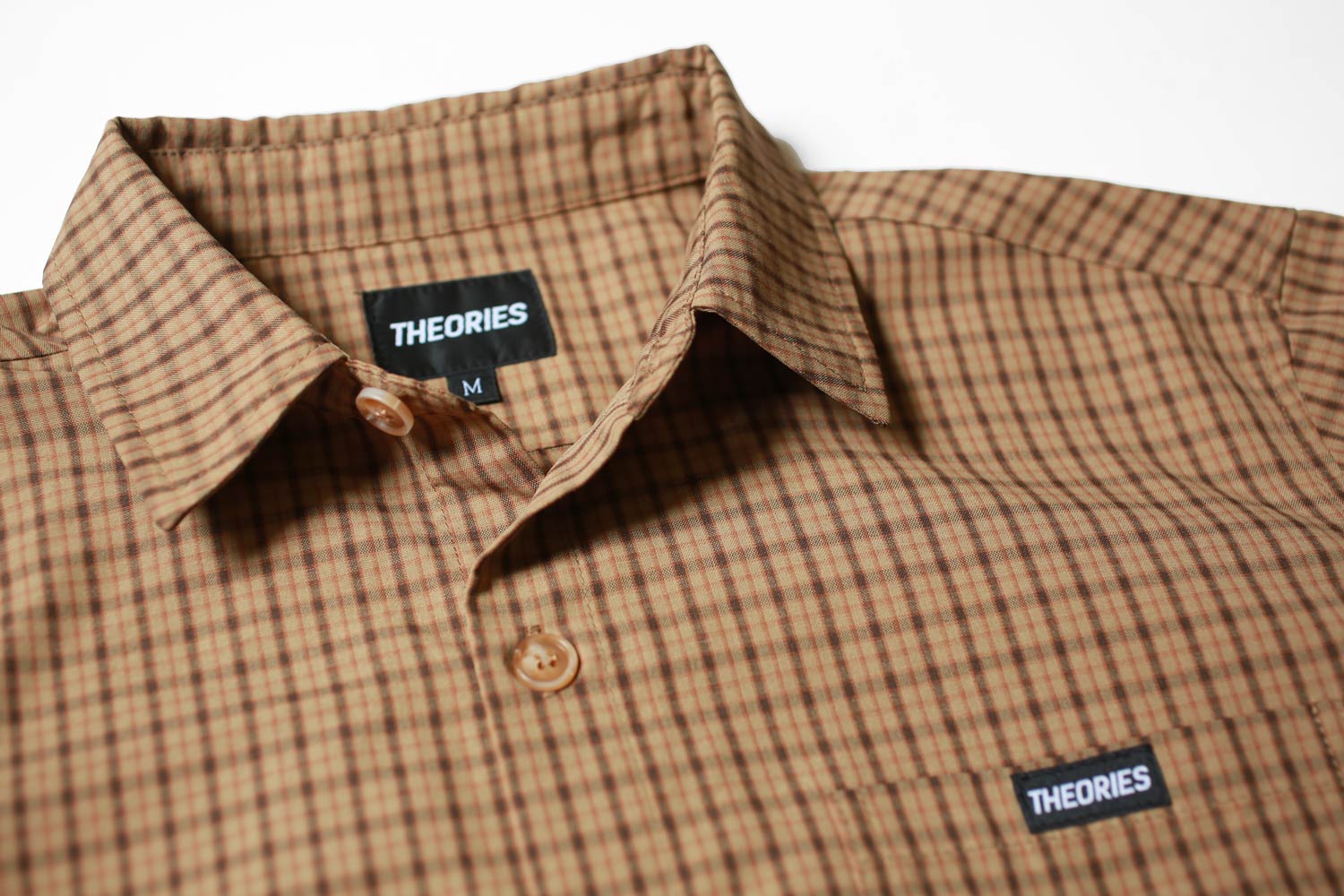 Theories Avignon camicia flanella caramel M