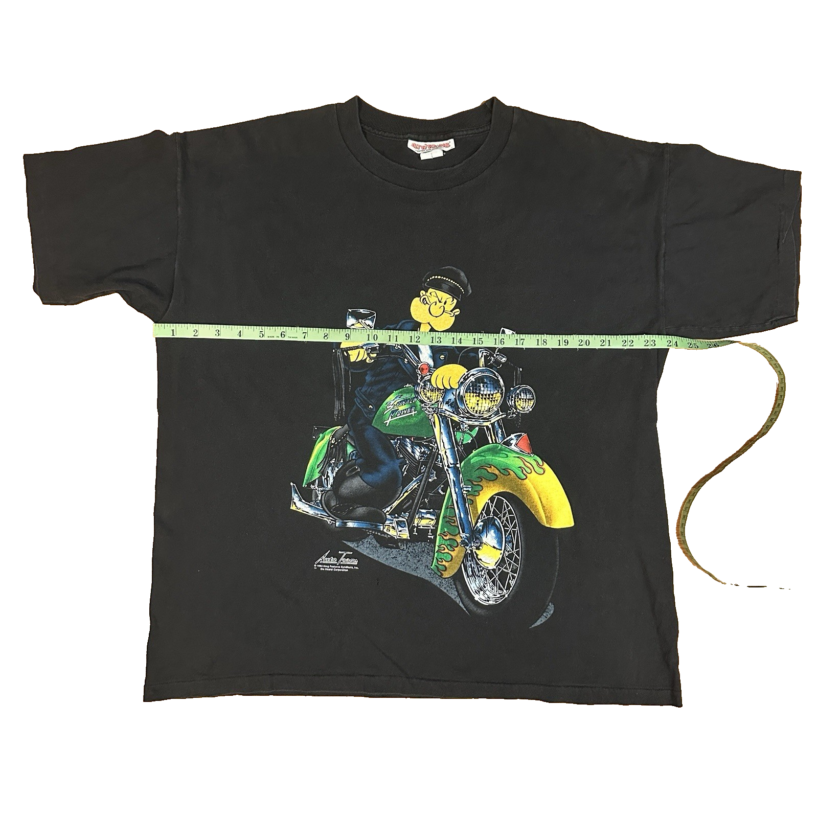Popeye Motorcycle Single Stitch maglietta vintage nera XL