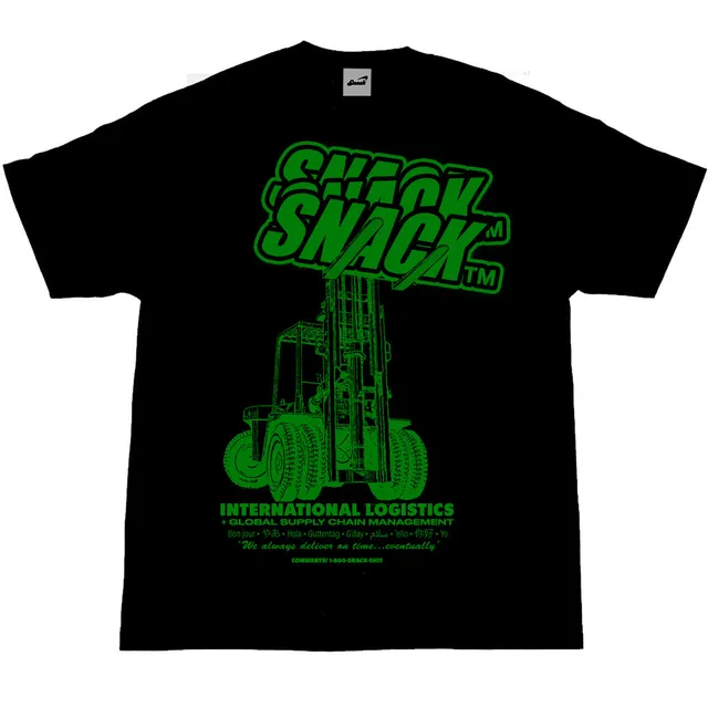 Snack Forklift Certified t-shirt nera pesante oversize