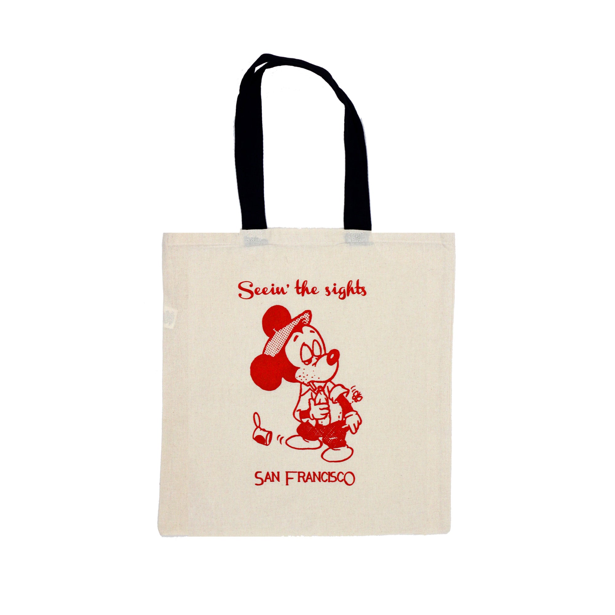 Snack Pleasure Tote borsa cotone con stampa