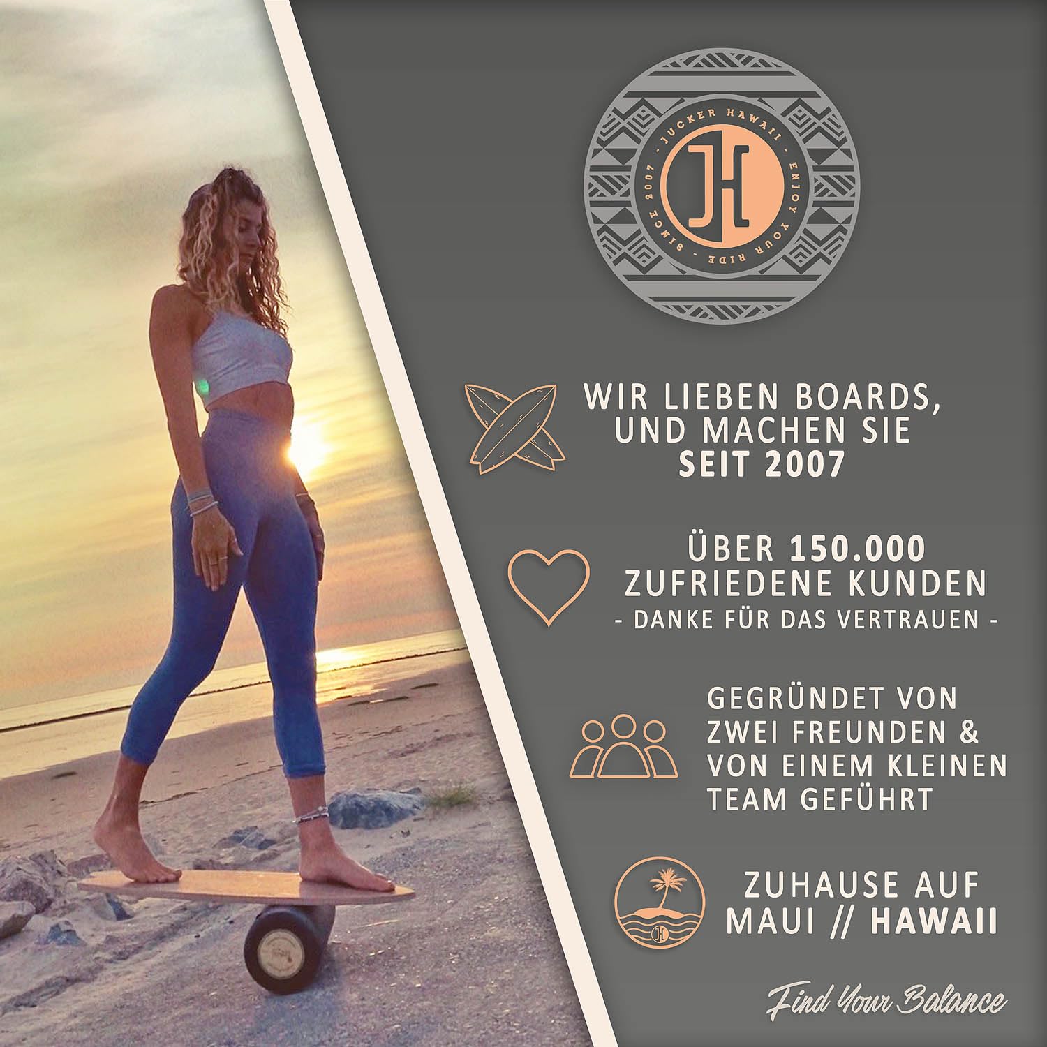 Jucker Hawaii Ocean Rocker Bamboo balance board sughero set