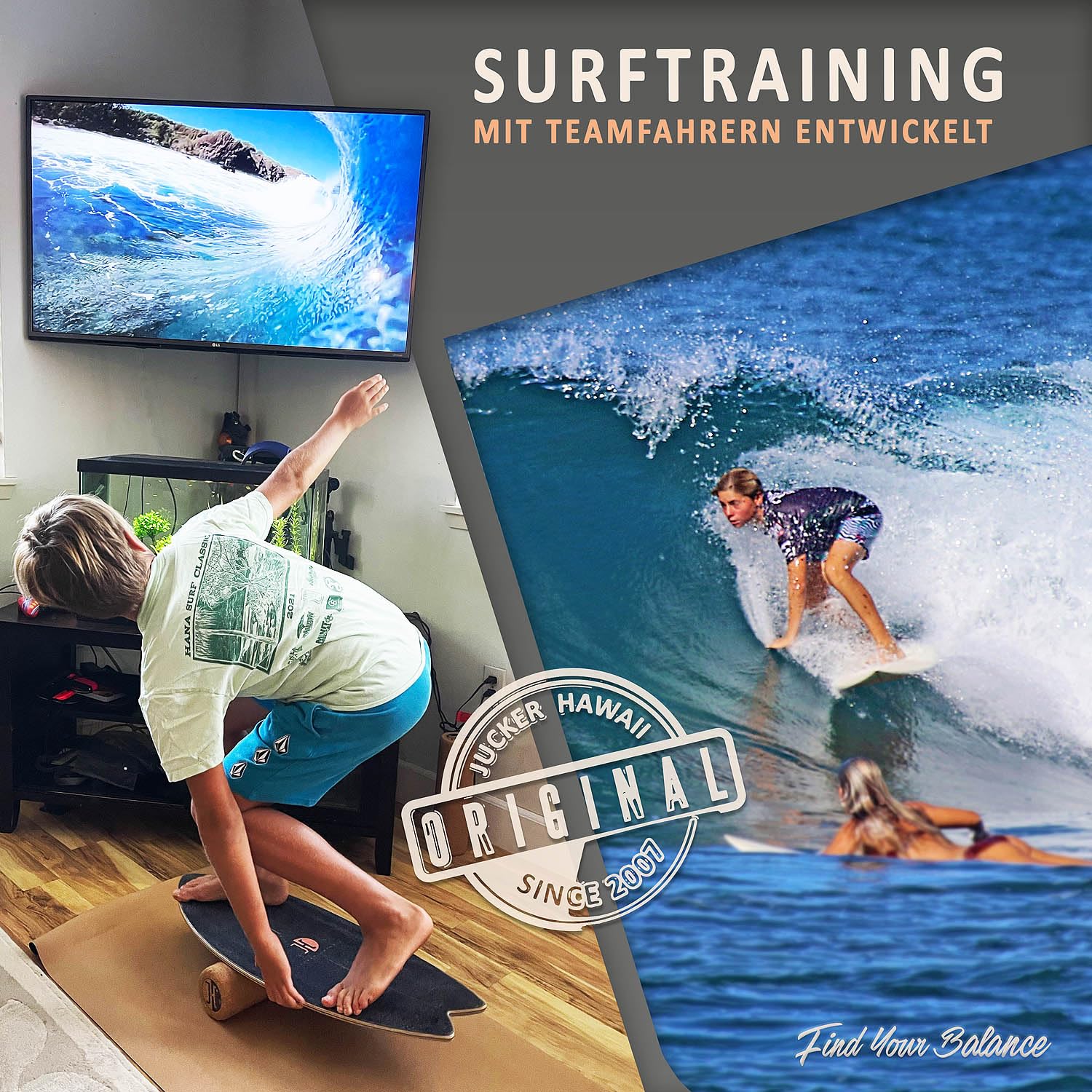 Jucker Hawaii Homerider Wave balance board set sughero