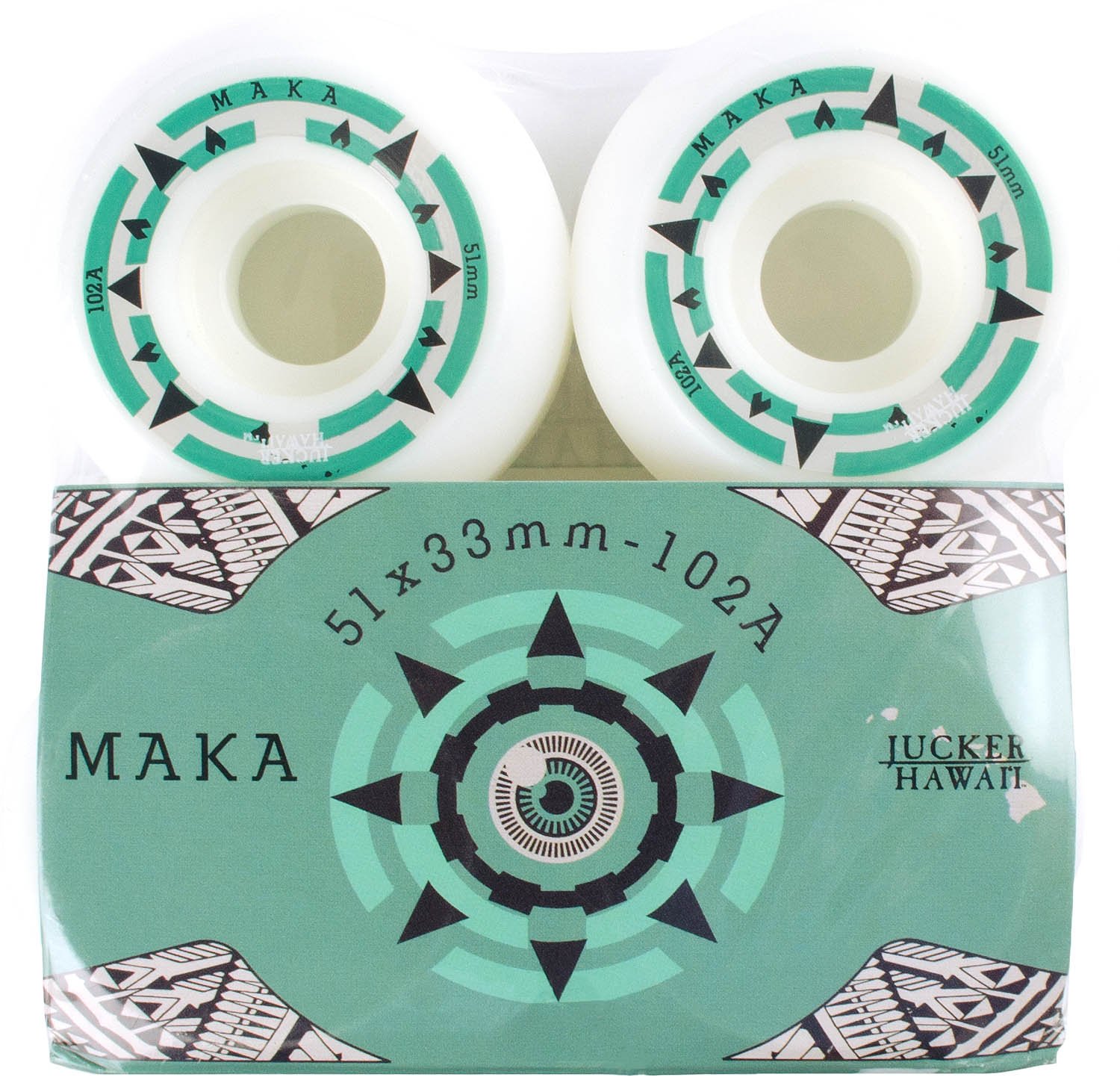 Jucker Hawaii Maka ruote skateboard 51mm 102A set 4 pezzi