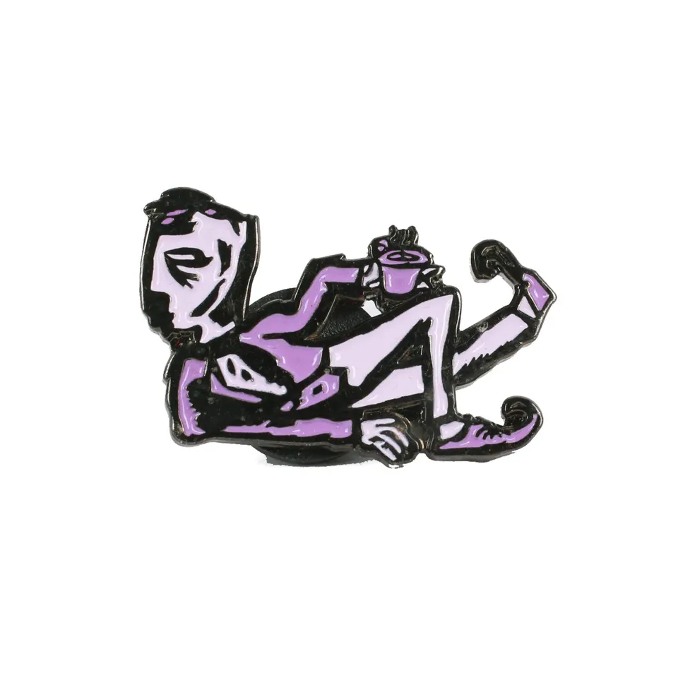Neil Blender Coffee Break spilla smaltata vintage 1" 