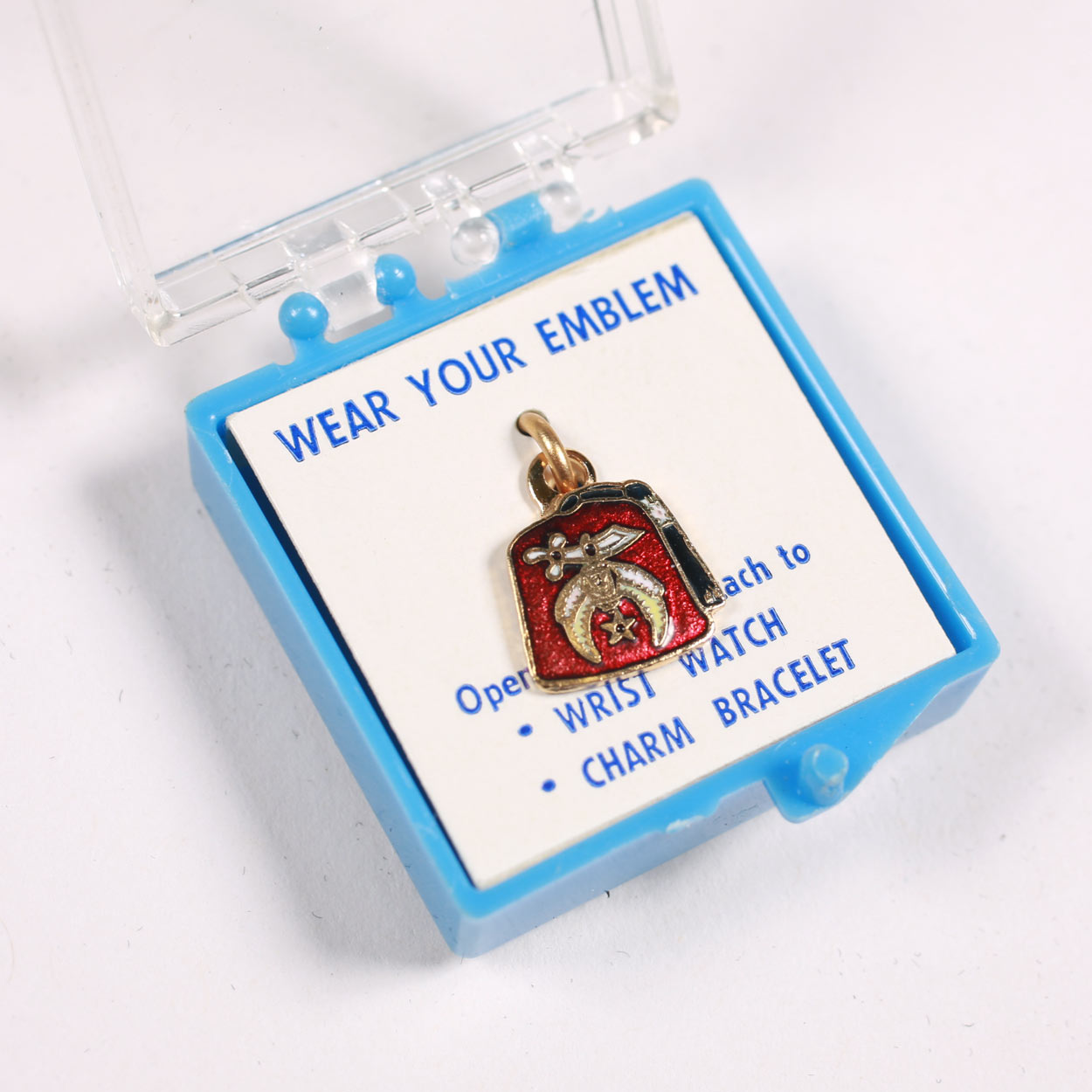 Shriners Fez charm ciondolo smalto vintage per bracciale sottile