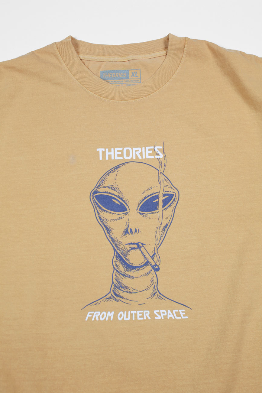 Theories Outer Space maglietta mostarda cotone pesante