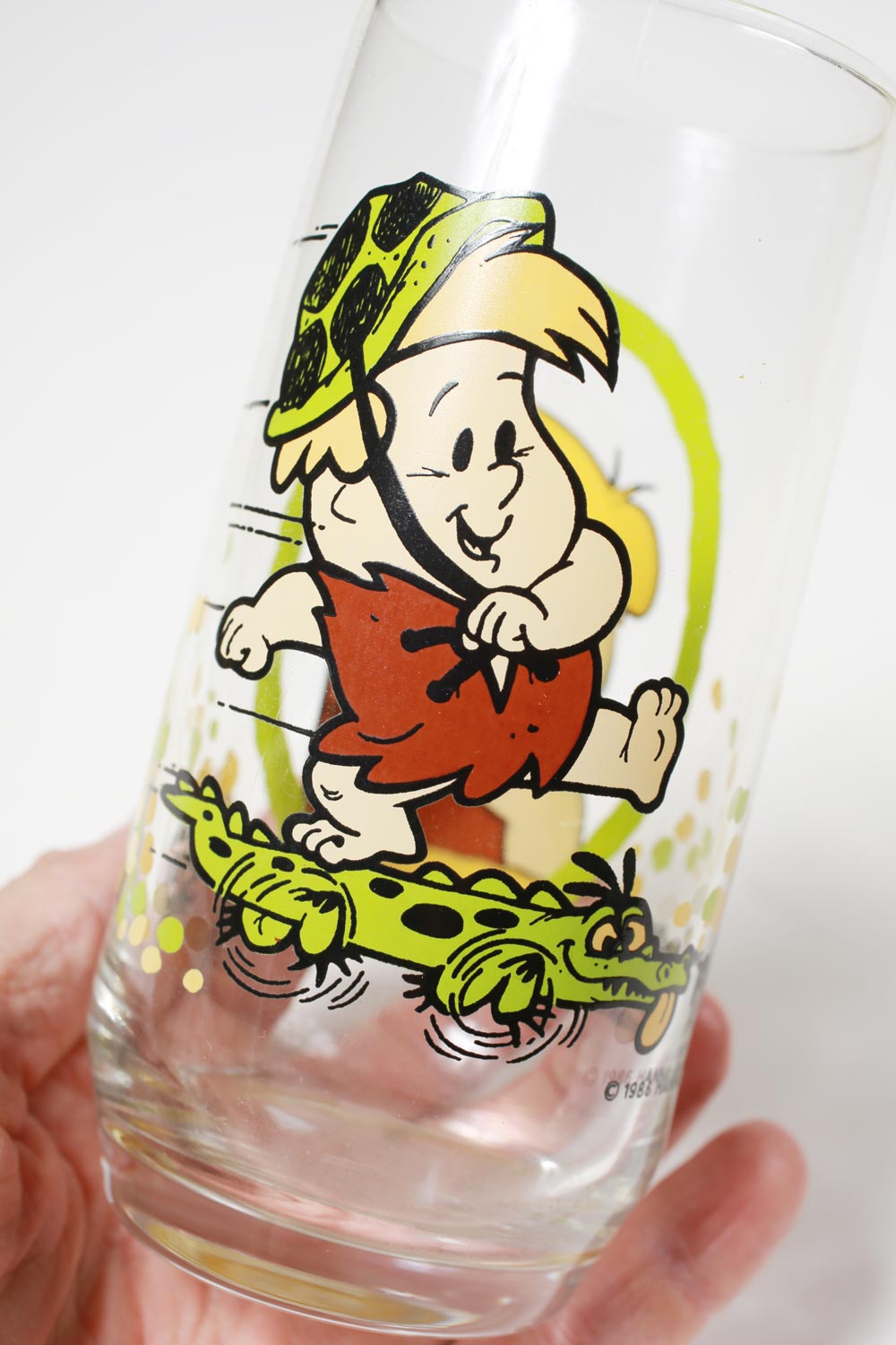 Flintstones Barney bicchiere vetro skate 1986