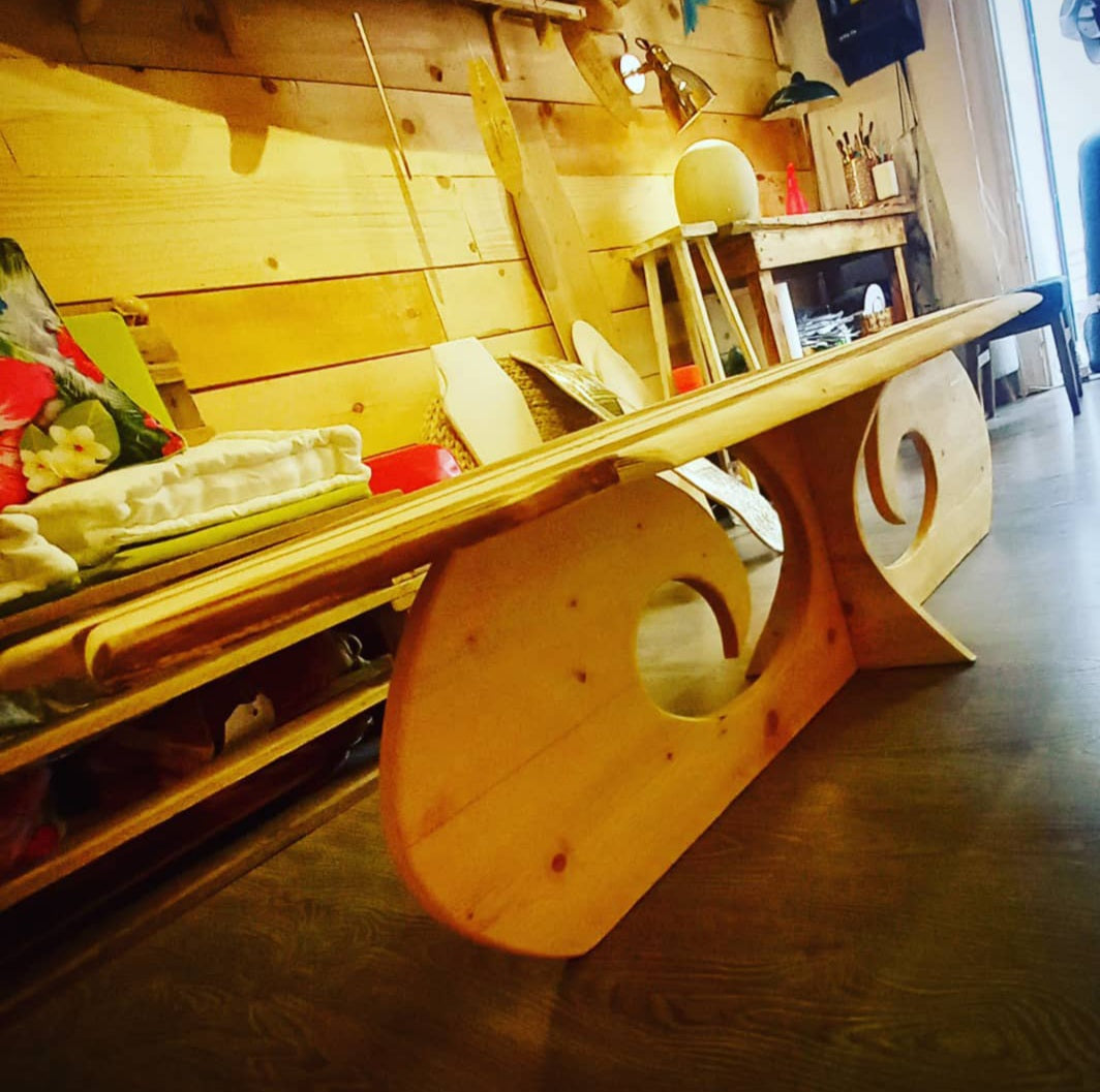 AC Longboards Surf Tavolino Legno 165x50x42 Vintage
