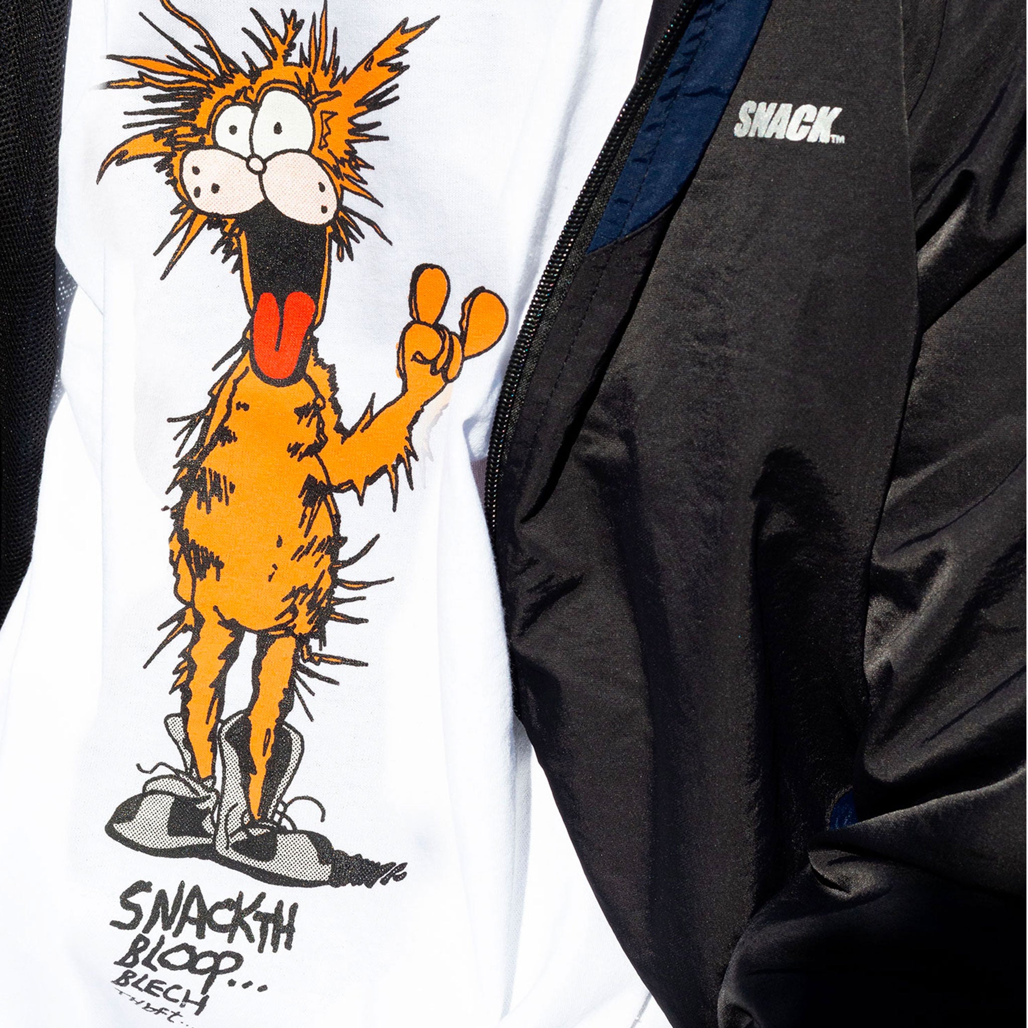 Snack Bloop Tee maglietta bianca cotone serigrafata